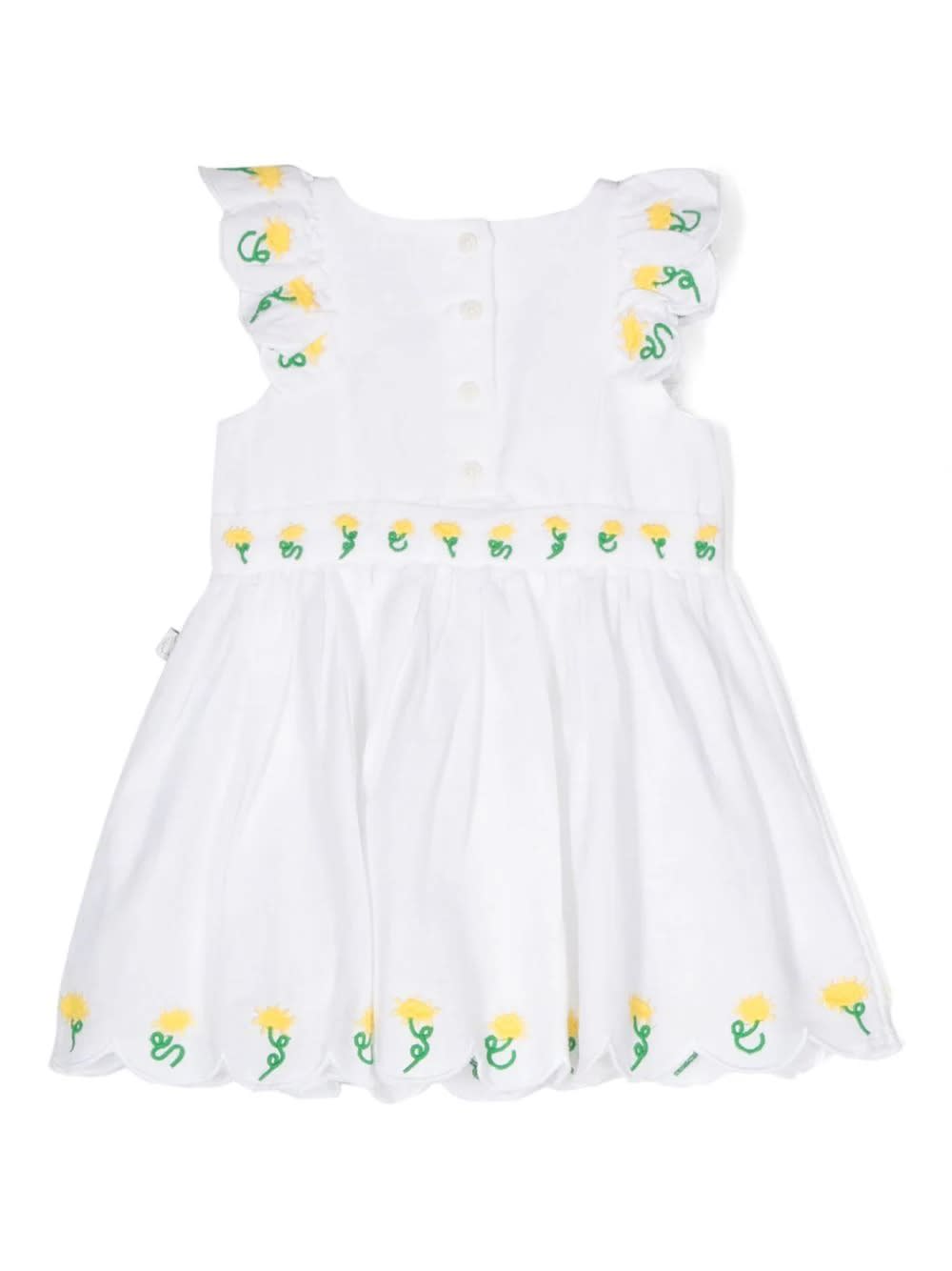 Shop Stella Mccartney White Dress With Flower Embroidery