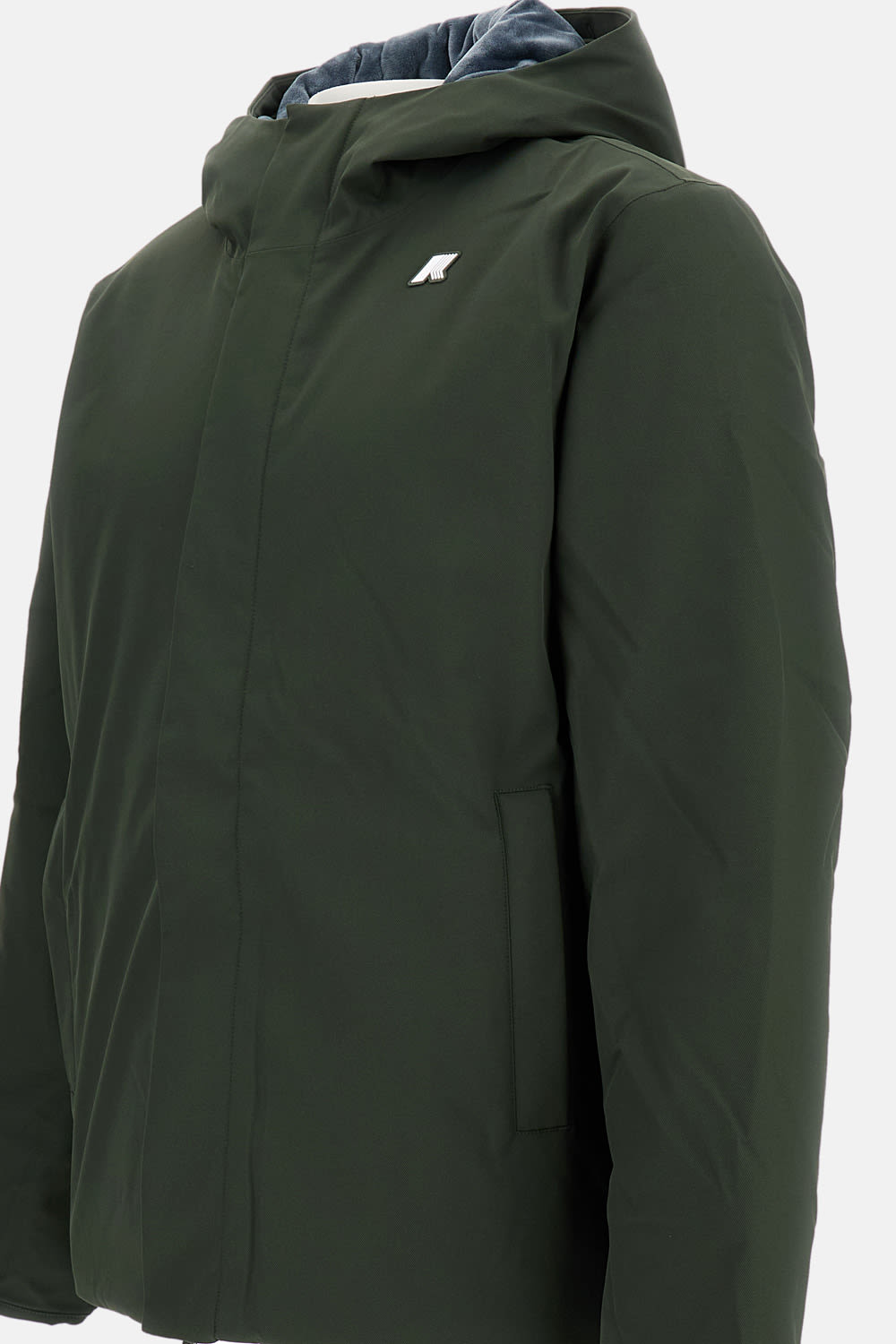 K-way Jacko Twill Marmotta Coat In Green