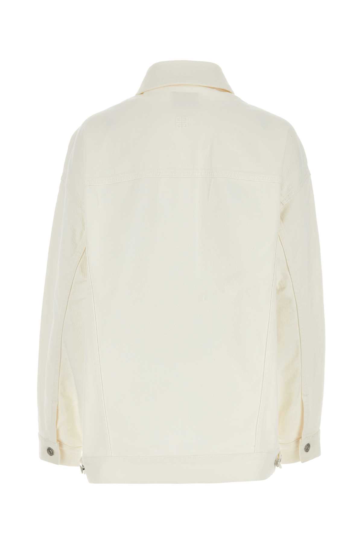 Shop Givenchy White Denim Oversize Jacket