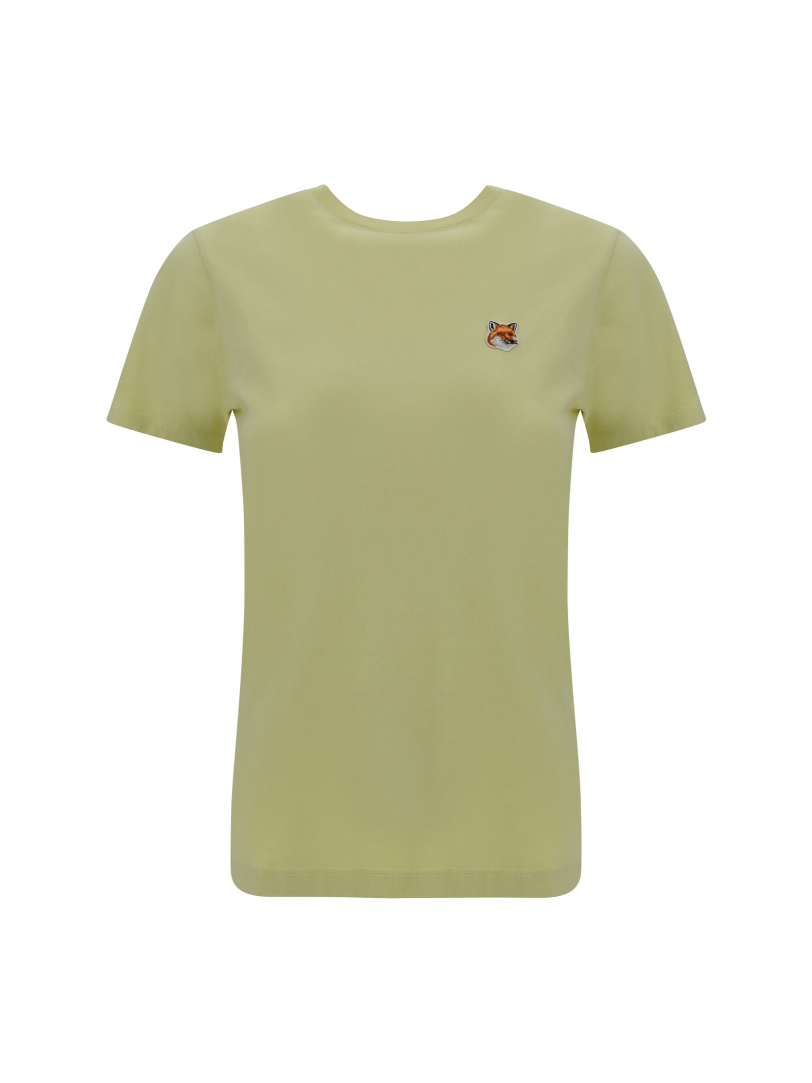 Shop Maison Kitsuné T-shirt In Chalk Yellow