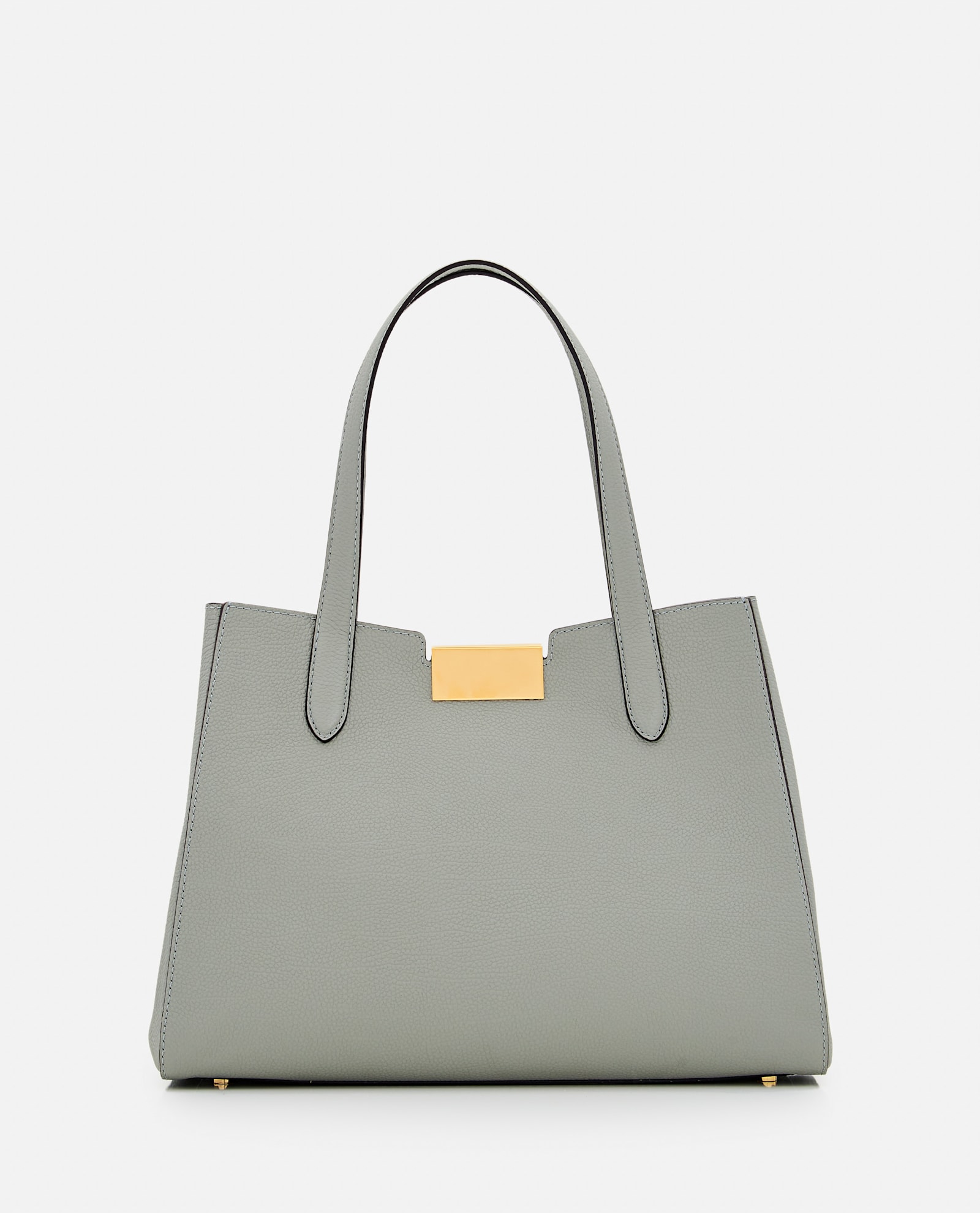 Marni Two-handle Leather Shoulder Bag In Grey