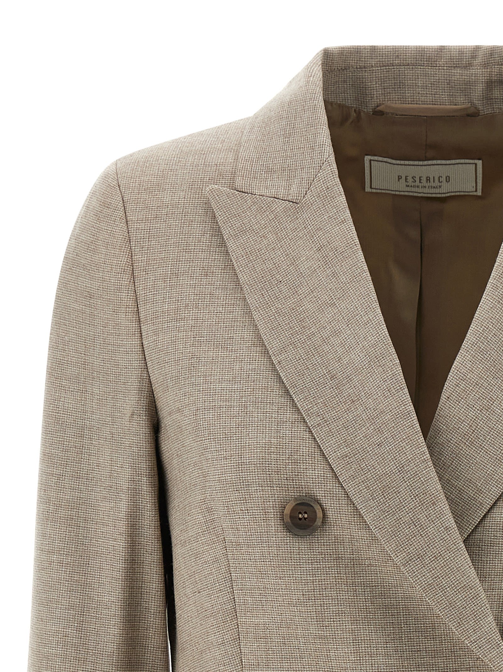 Peserico Double-breasted Blazer In Gray
