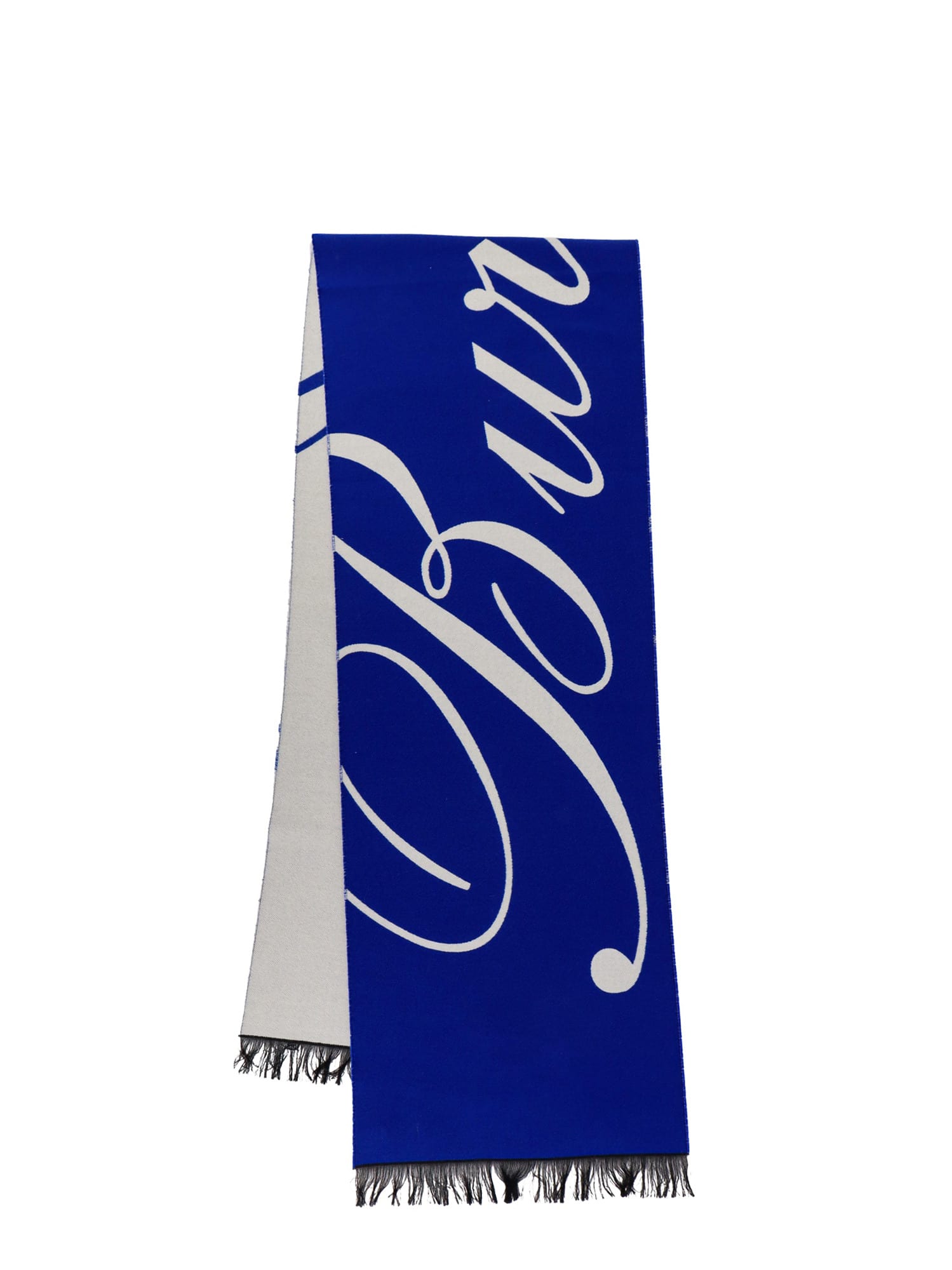 Shop Burberry Scarf In Blue/white