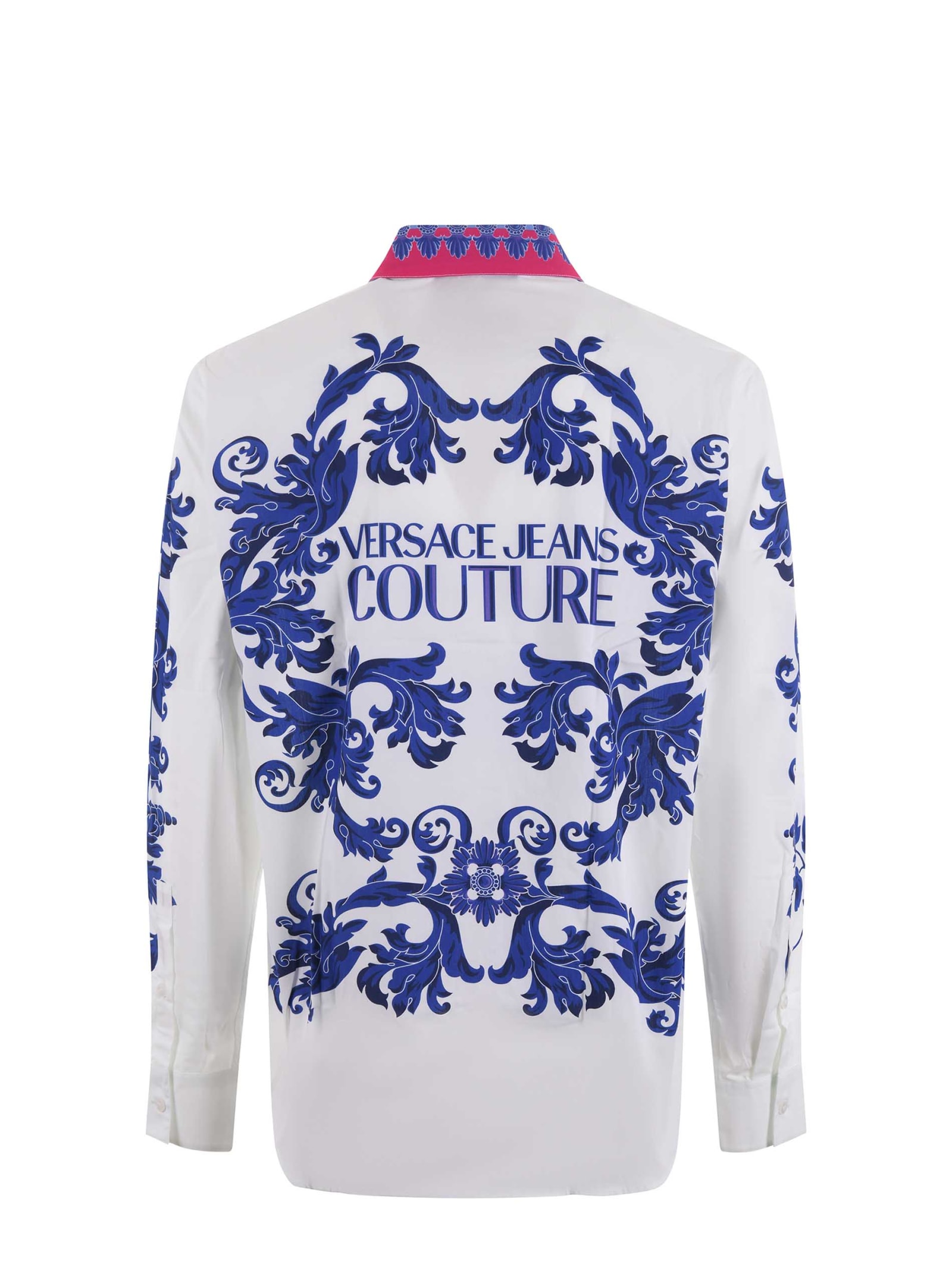 Shop Versace Jeans Couture Shirt In Bianco/multicolor