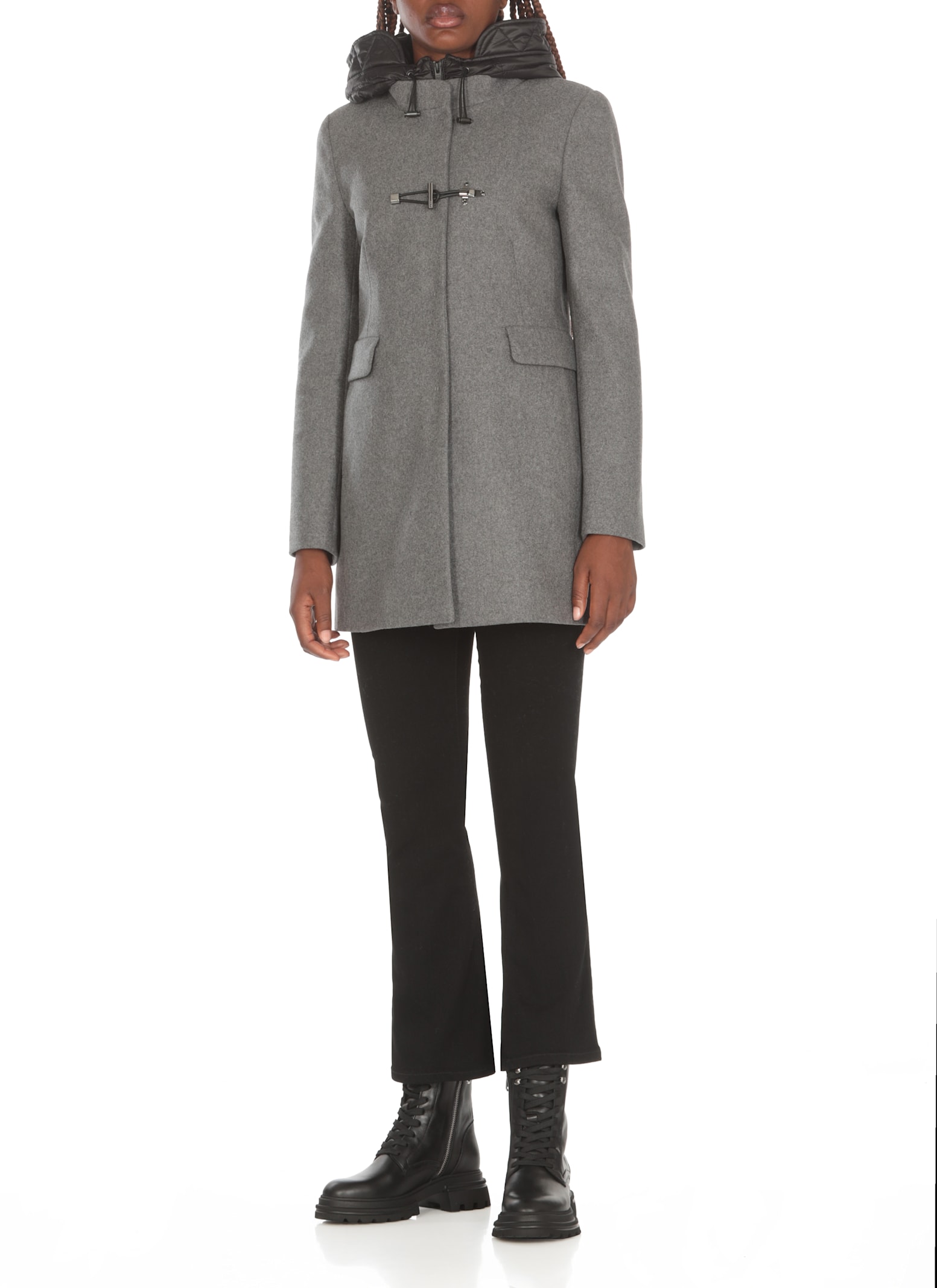 Shop Fay Toggle Coat In Grey