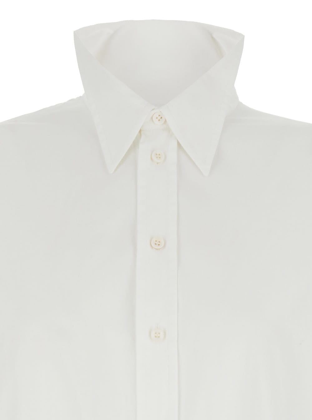 Phoebe Philo White Shirt With Classic Collar And Logo Embroidery On The Cuff In Cotton Woman In White