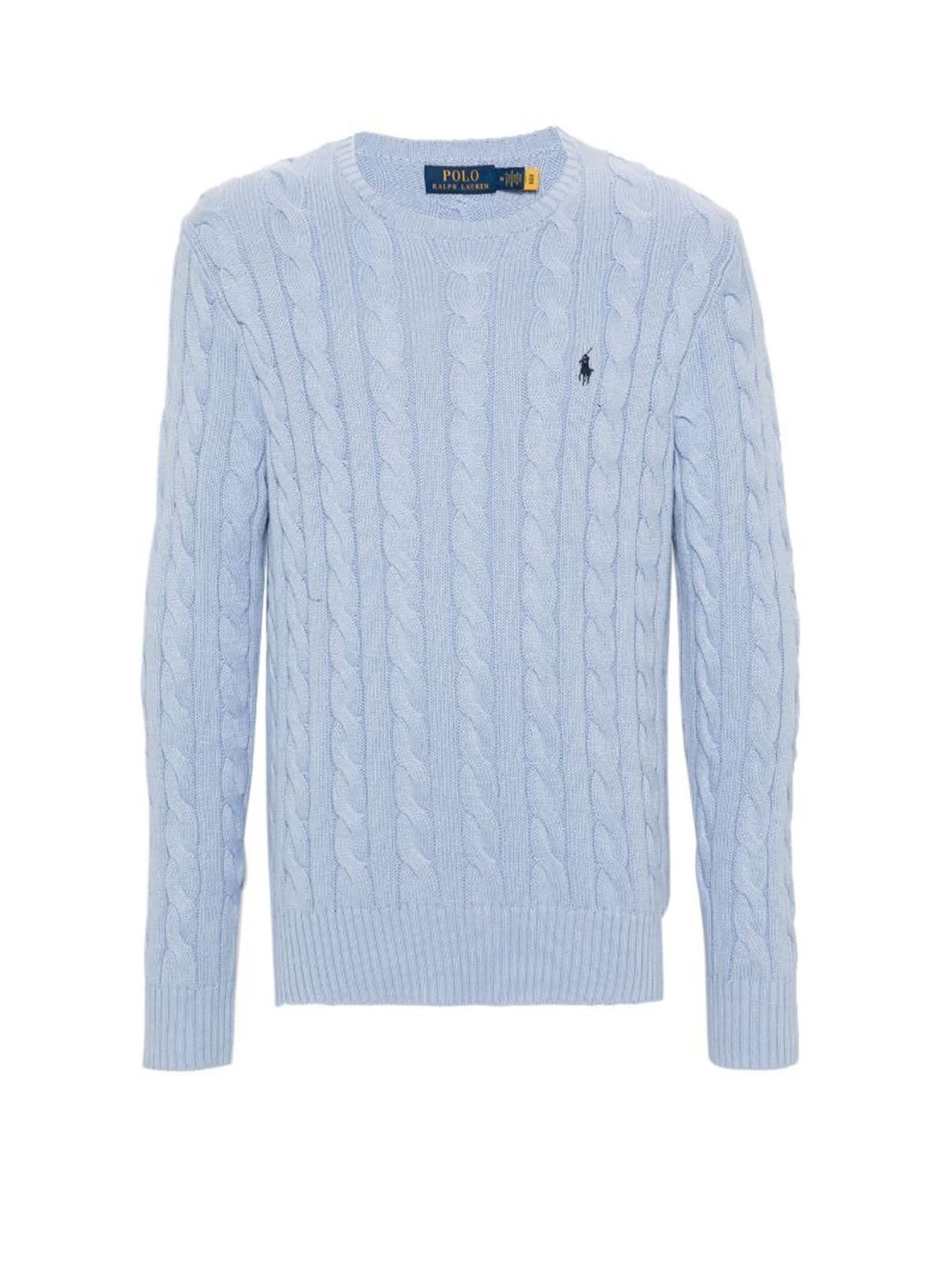 Shop Polo Ralph Lauren Sweater In Blue Hyacinth