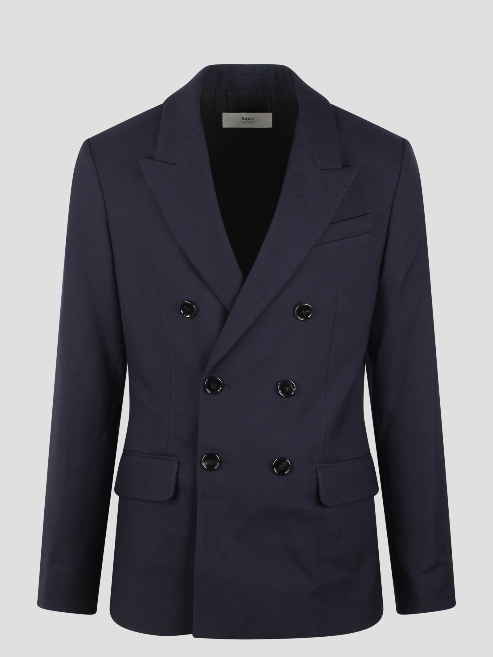 Shop Ami Alexandre Mattiussi Double Breasted Blazer In Blue