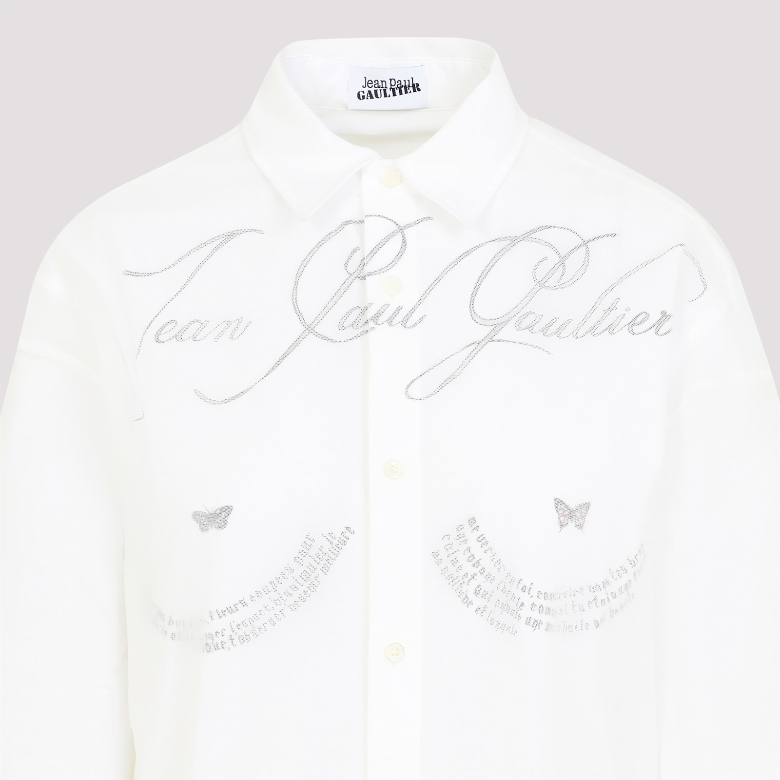 Shop Jean Paul Gaultier Ls Double Layer Shirt In Black White