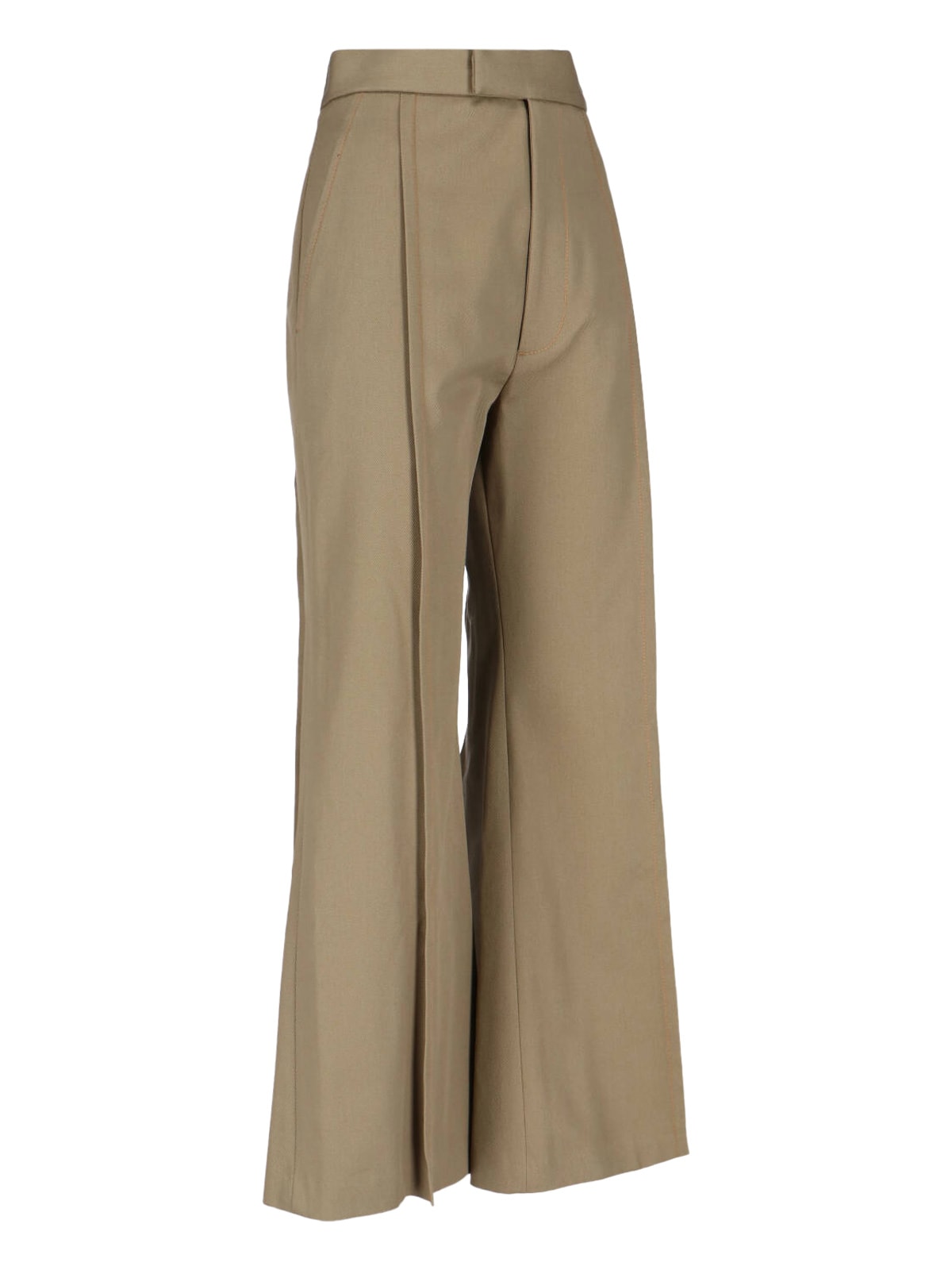 Vivienne Westwood Wide Leg High Waist Trousers With Belt Loops In Brown