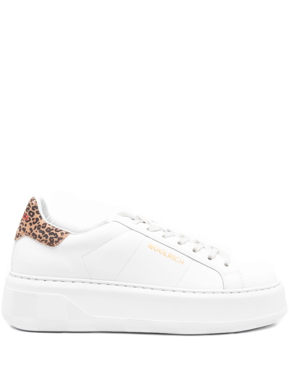 Woolrich Chunky Court Leather Sneakers In White