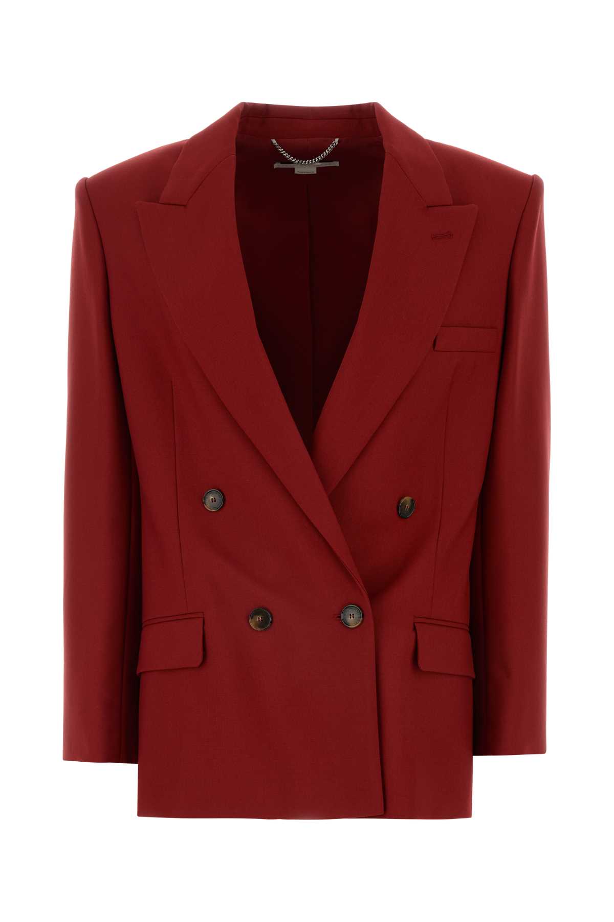 Shop Stella Mccartney Burgundy Wool Blazer In Ruby