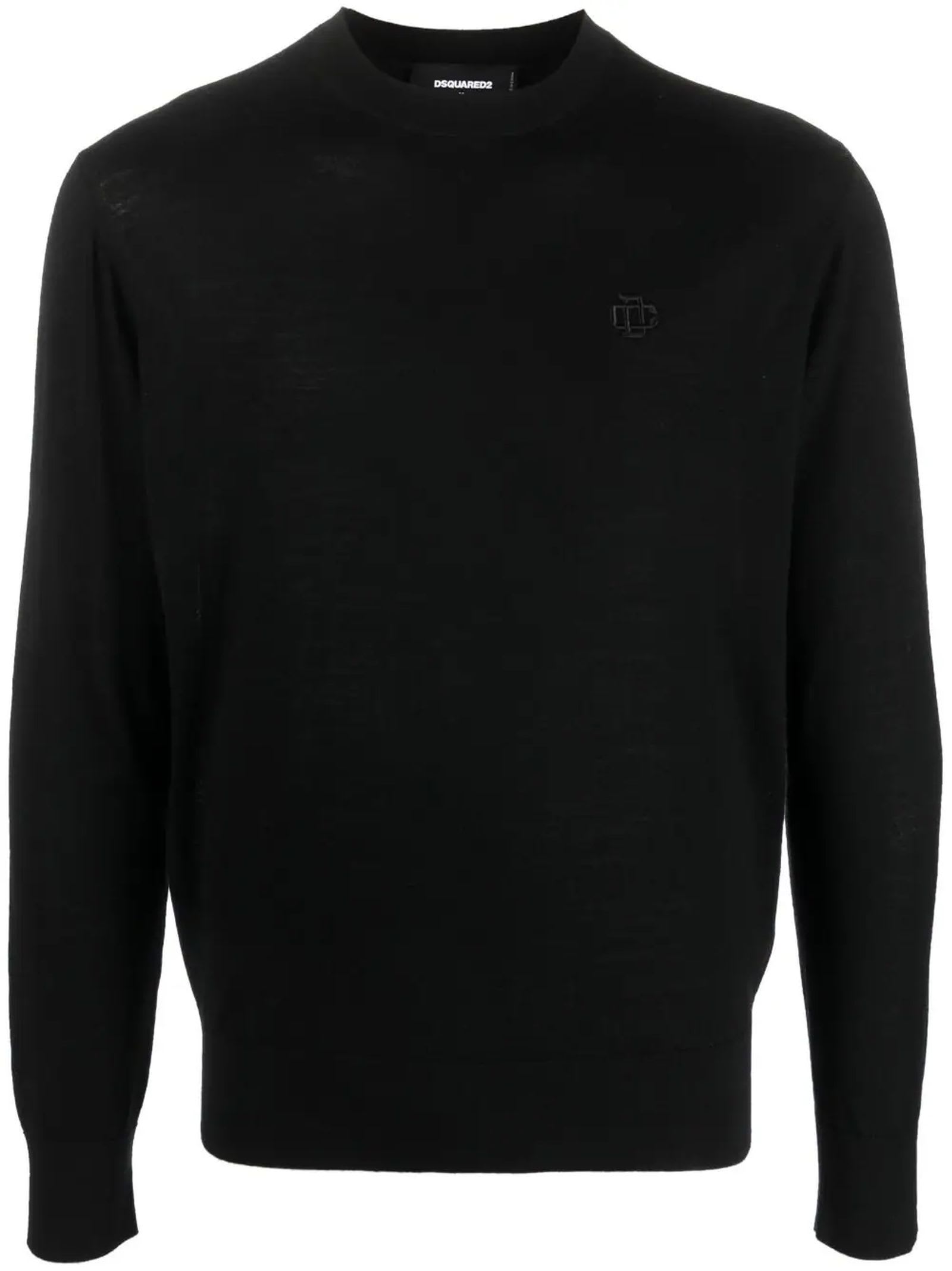 DSQUARED2 BLACK VIRGIN WOOL SWEATER