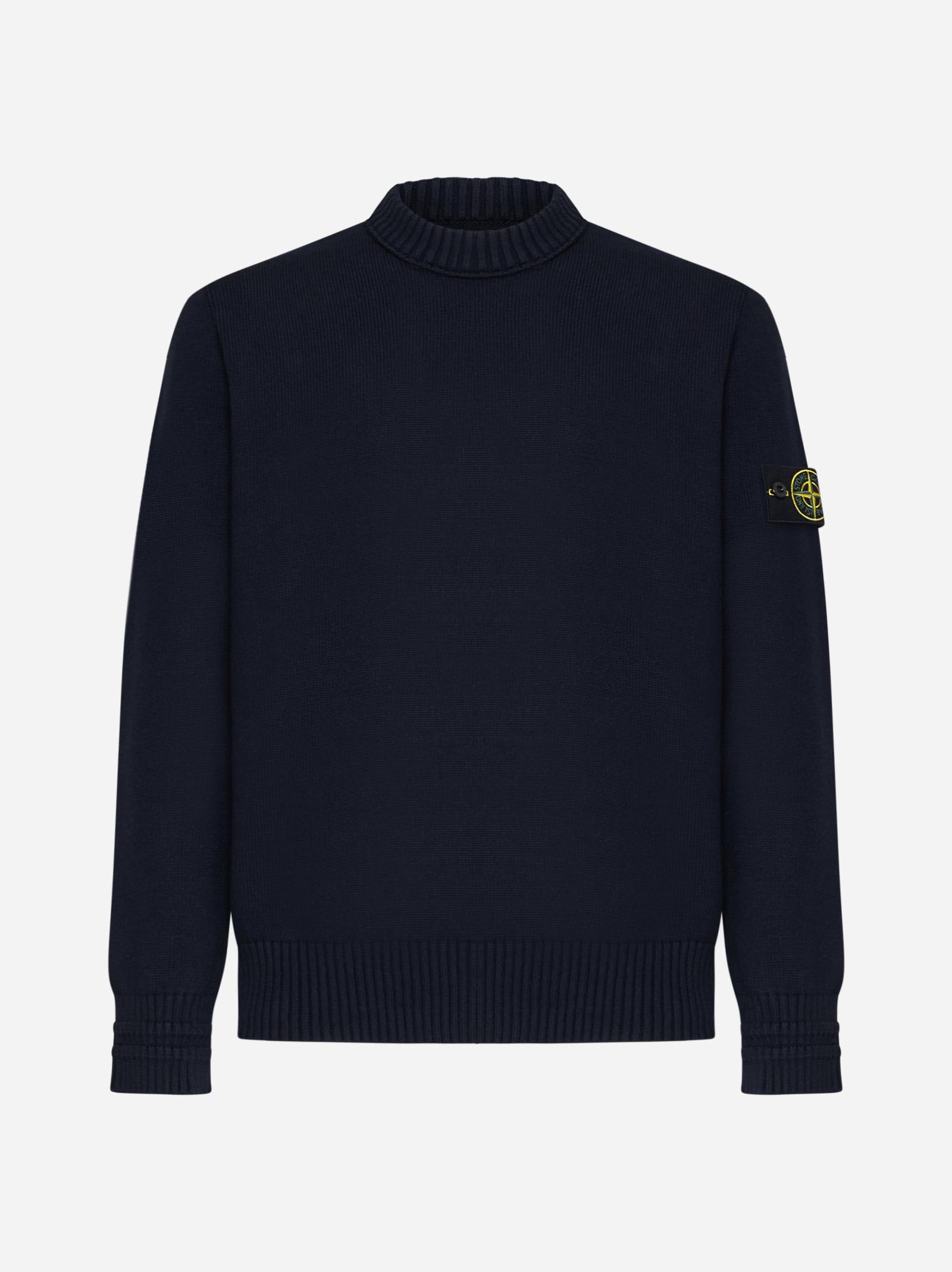 Shop Stone Island Cotton-blend Sweater In Blue