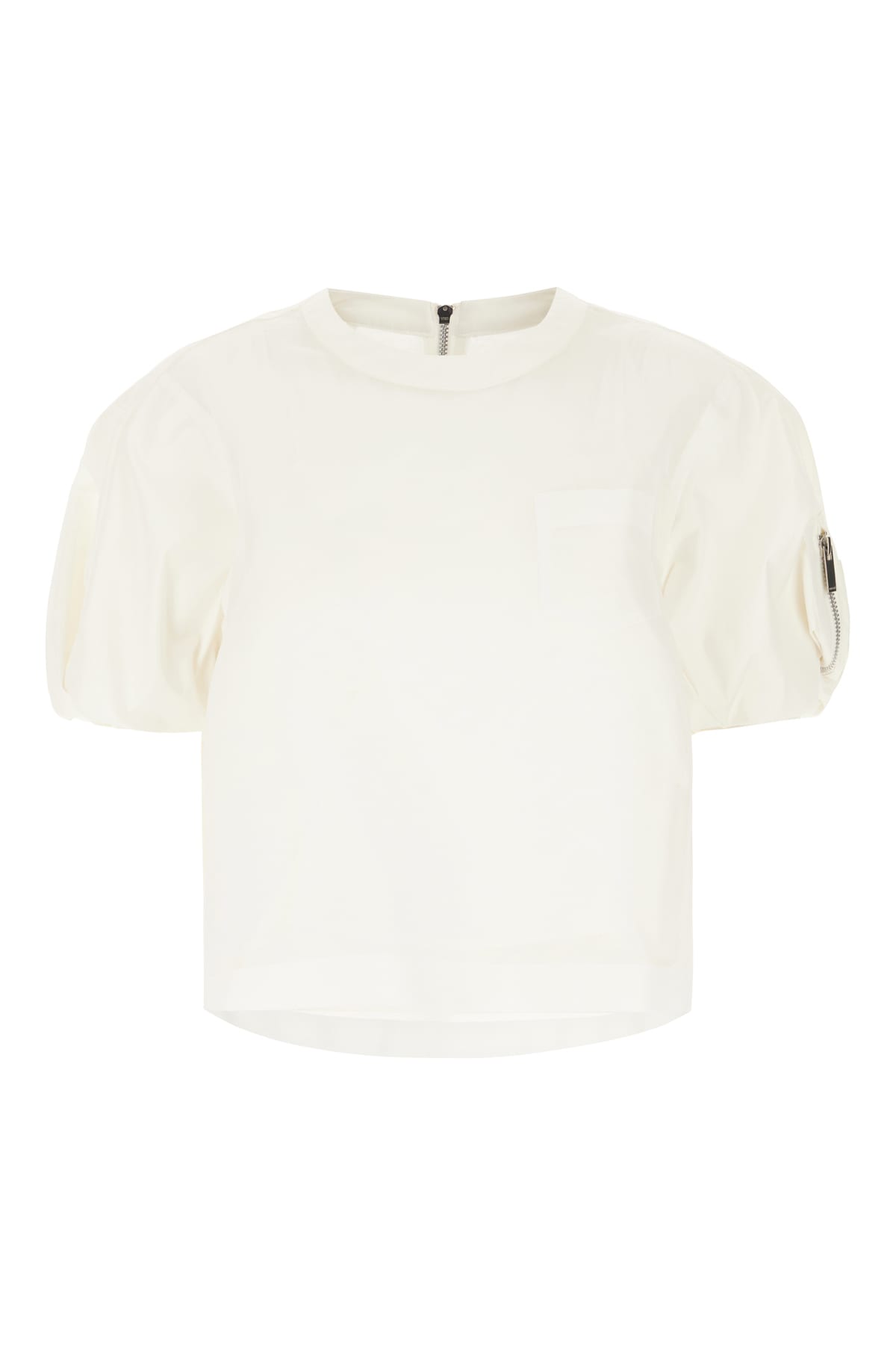 Sacai White Polyester Blend Top In Off White