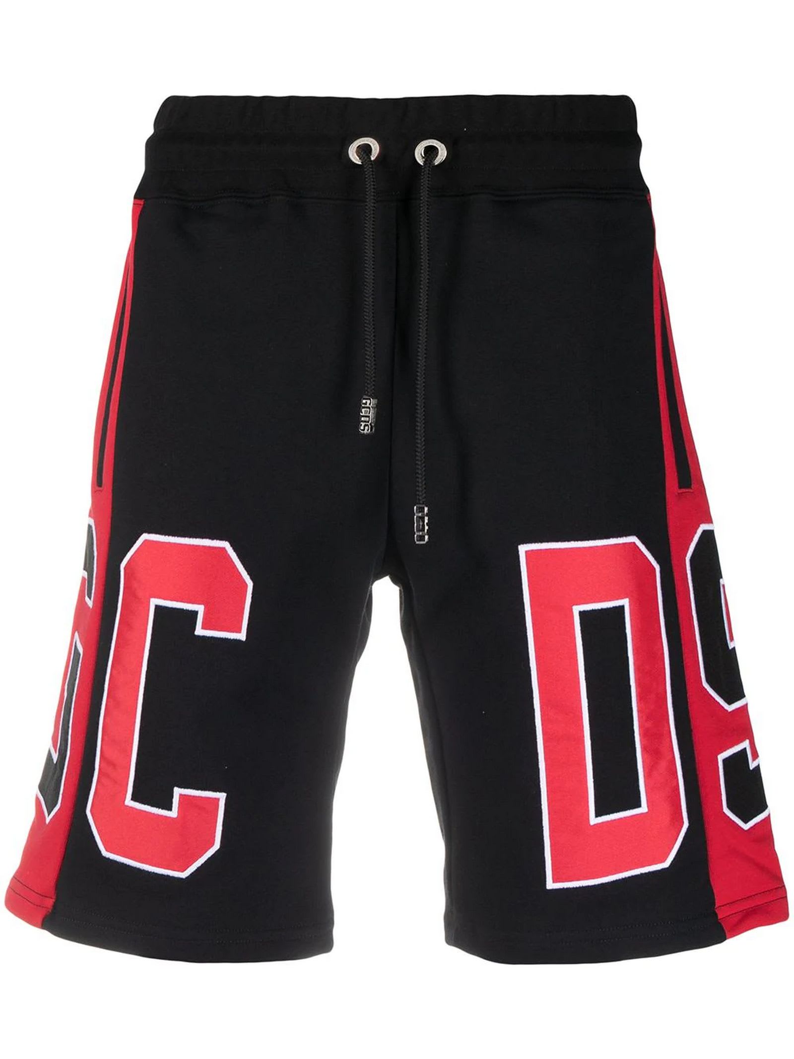 GCDS Black And Red Cotton Shorts