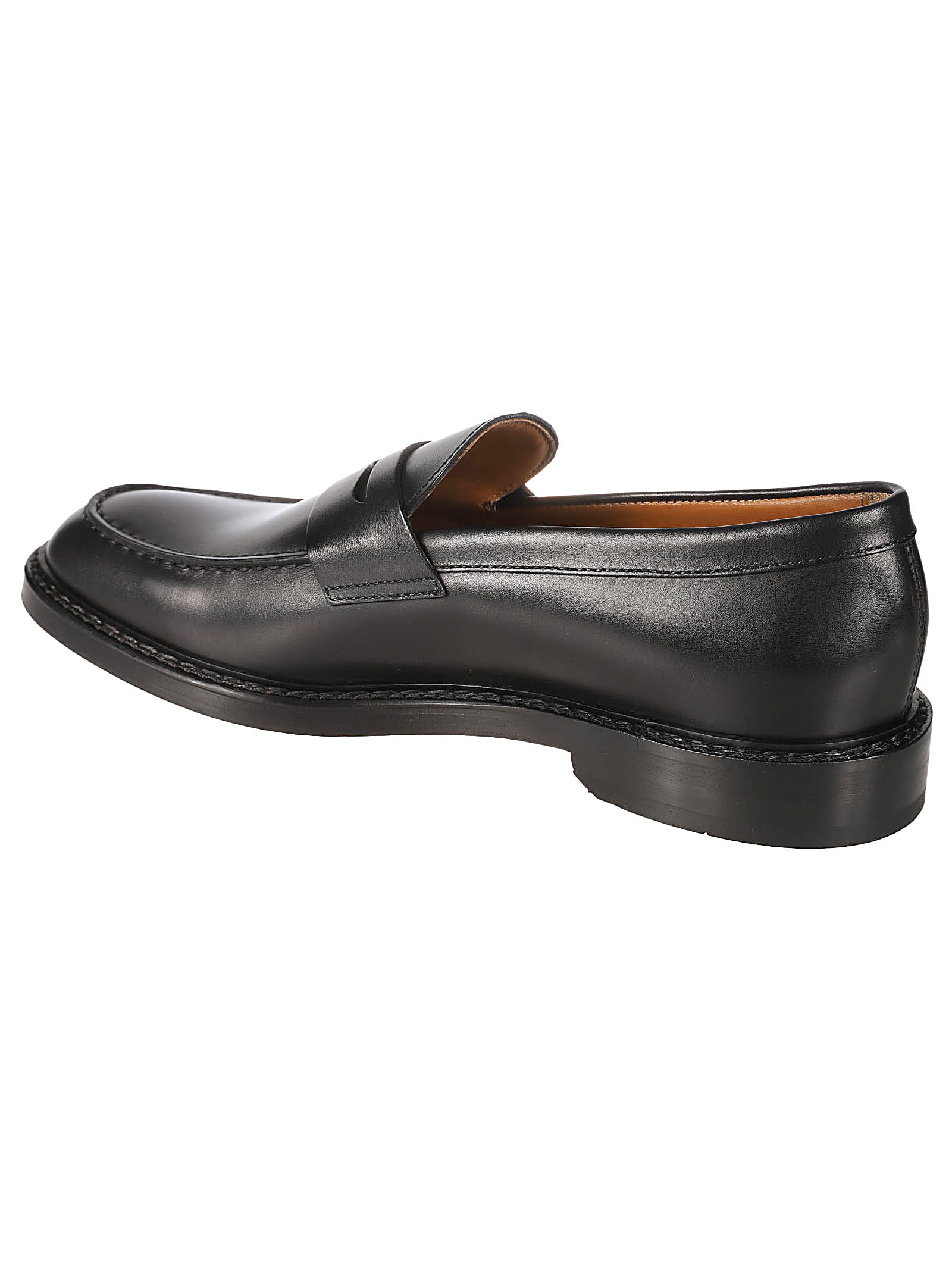 Shop Doucal's Penny Loafers In Nero/fondo Nero