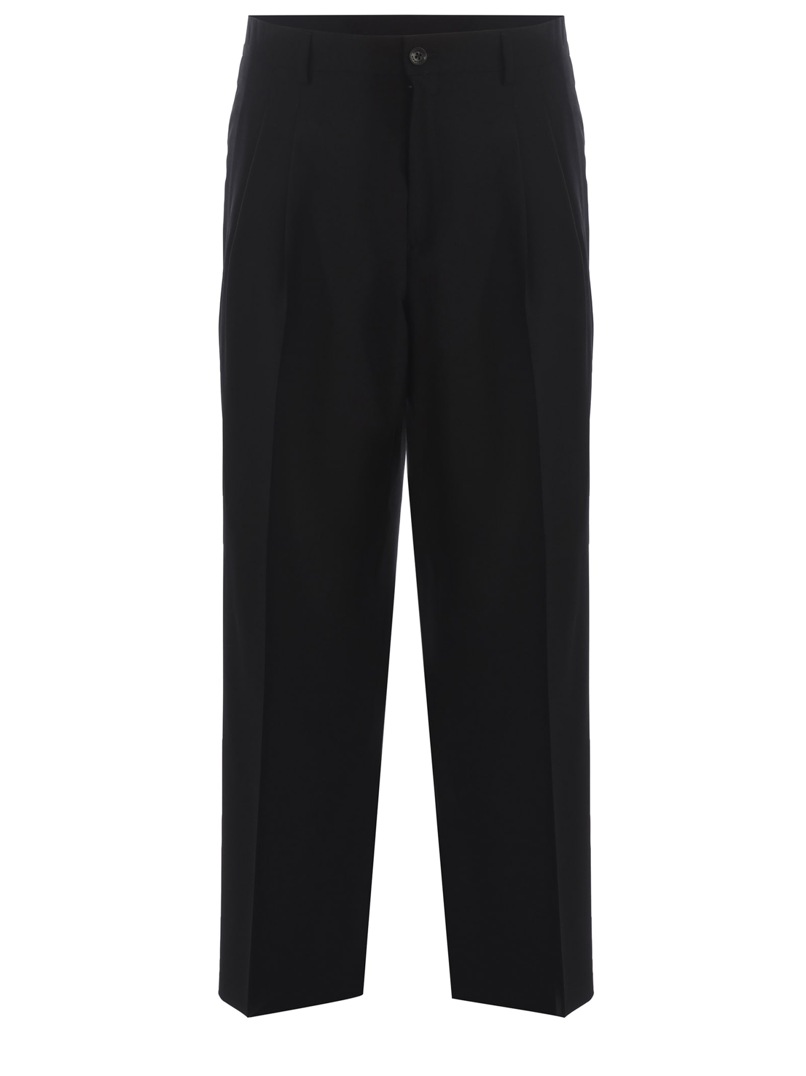 Shop Costumein Trousers  Matteo Made Of Fresh Wool In Nero