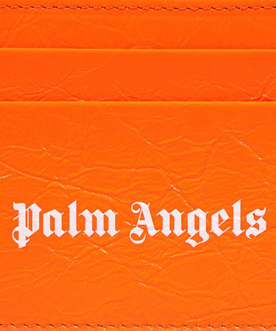 Shop Palm Angels Logo Detail Leather Card Holder In Orange