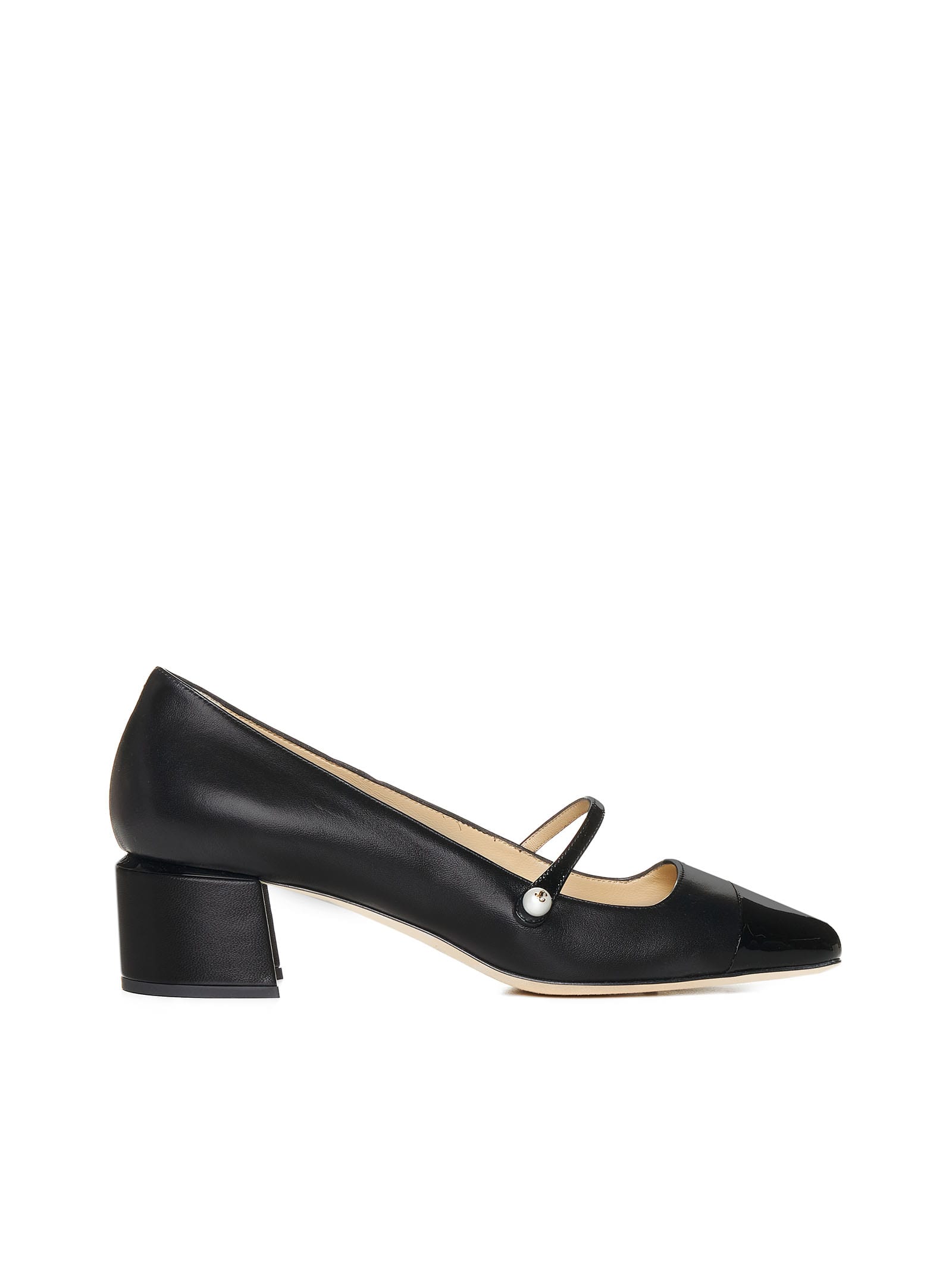 Jimmy Choo Closed Toe Chunky Heel Pump In Black Black