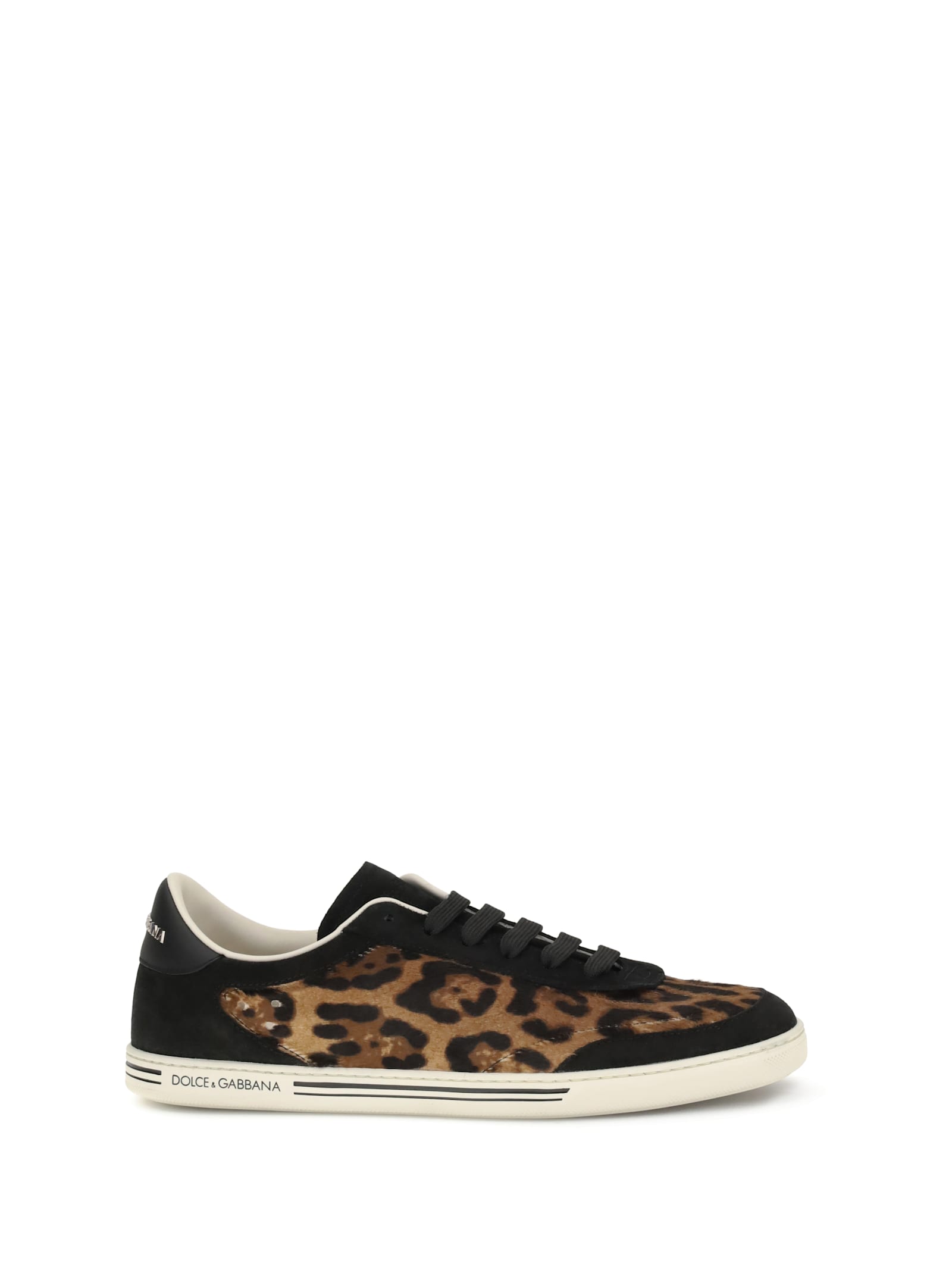Dolce & Gabbana Men Saint Tropez Leopard Sneakers In Brown