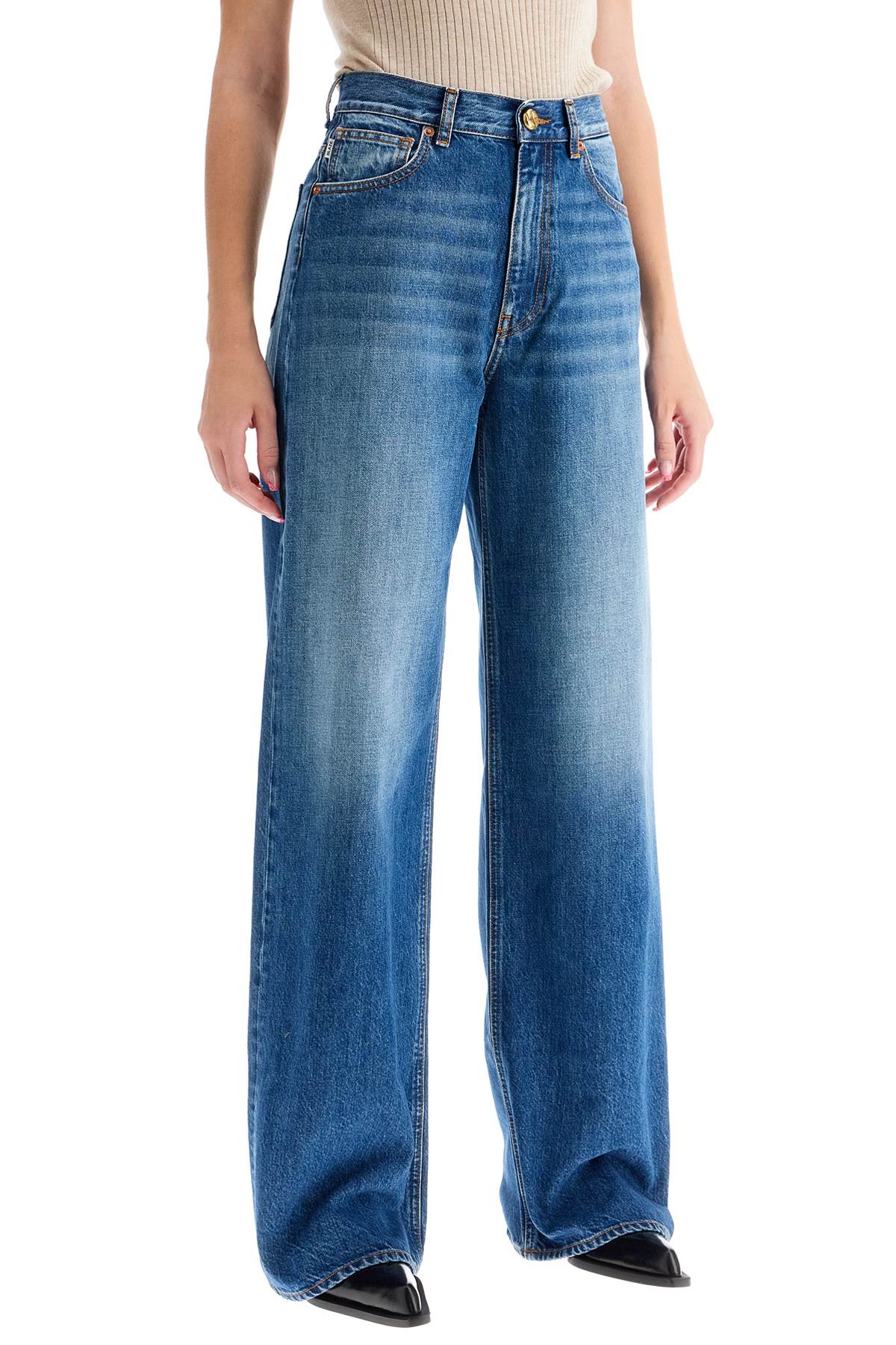 Shop Blazé Milano Wide Leg Jeans In Narida Sapphire Java Style In Sapphire - Lav. Extra (blue)