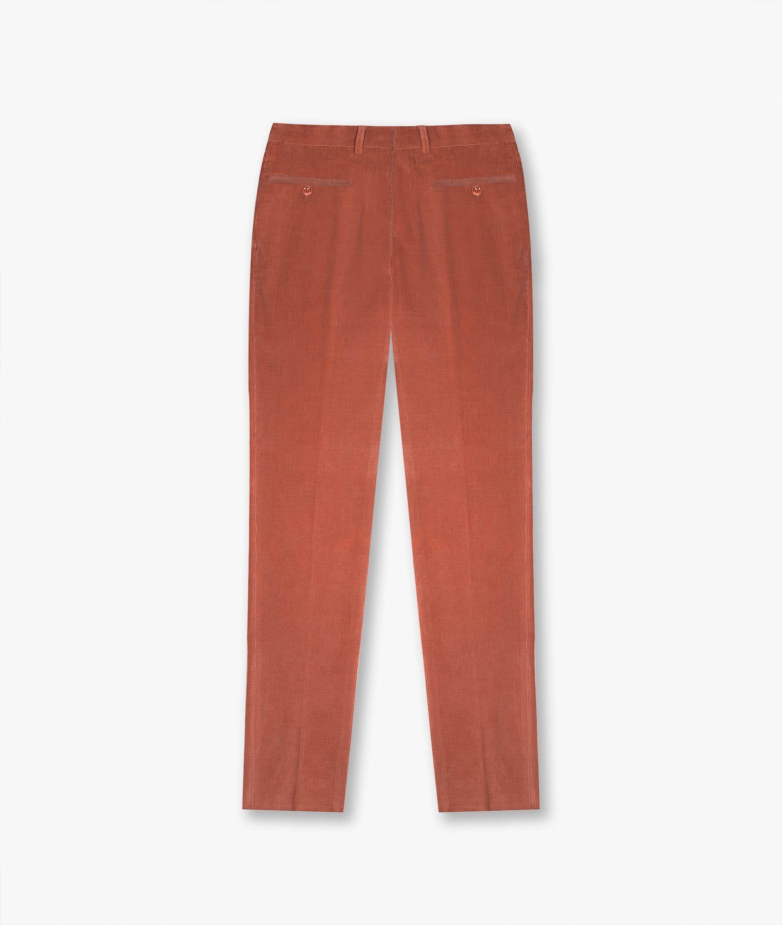 Shop Larusmiani Velvet Trousers Howard Pants In Firebrick