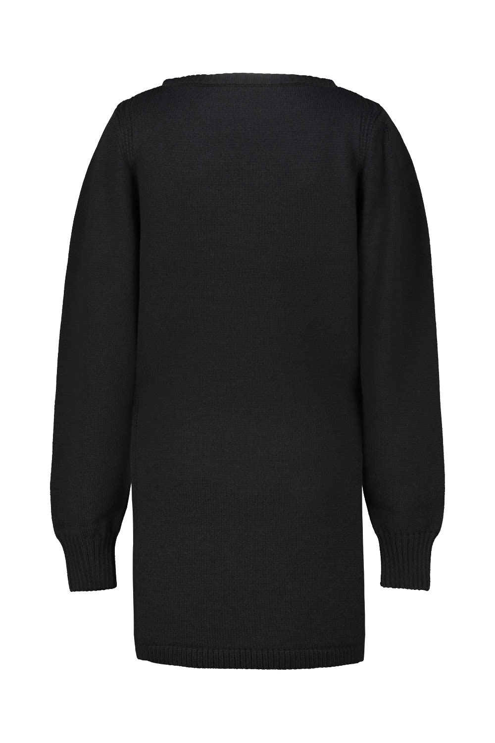 Lemaire Textured Knit Long Sleeve Sweater With Side Slits In Black