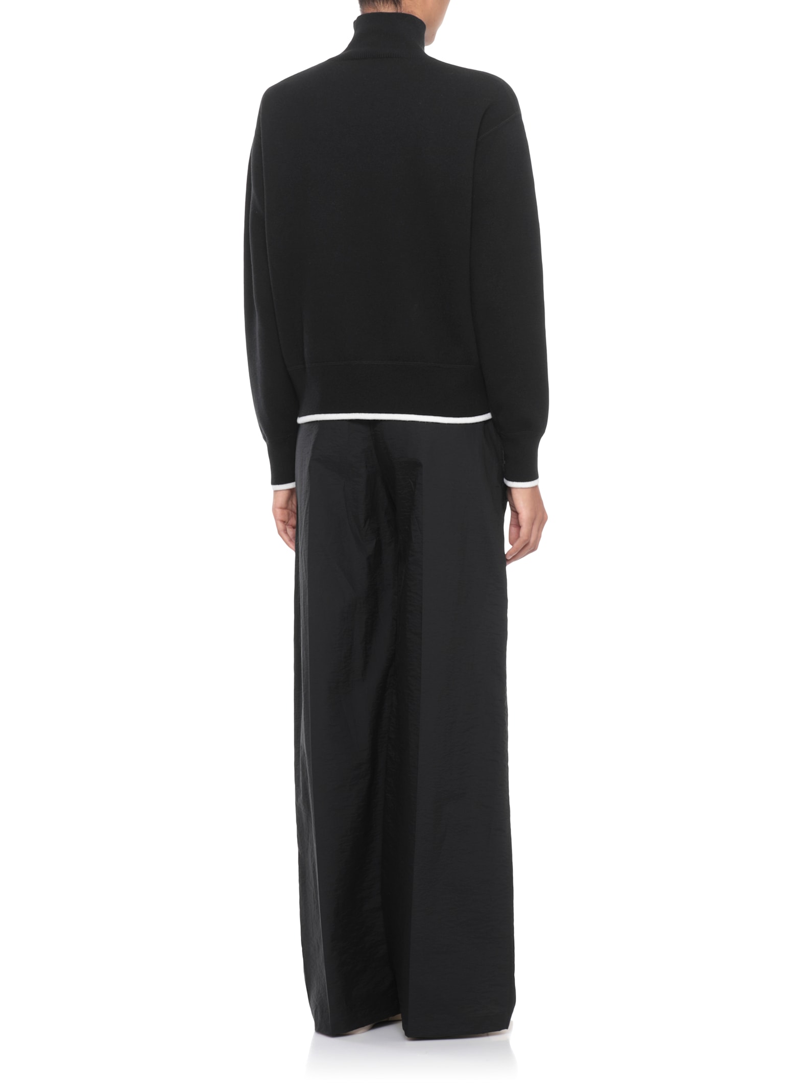 Kenzo High Neck Long Sleeve Knit Sweater In Black