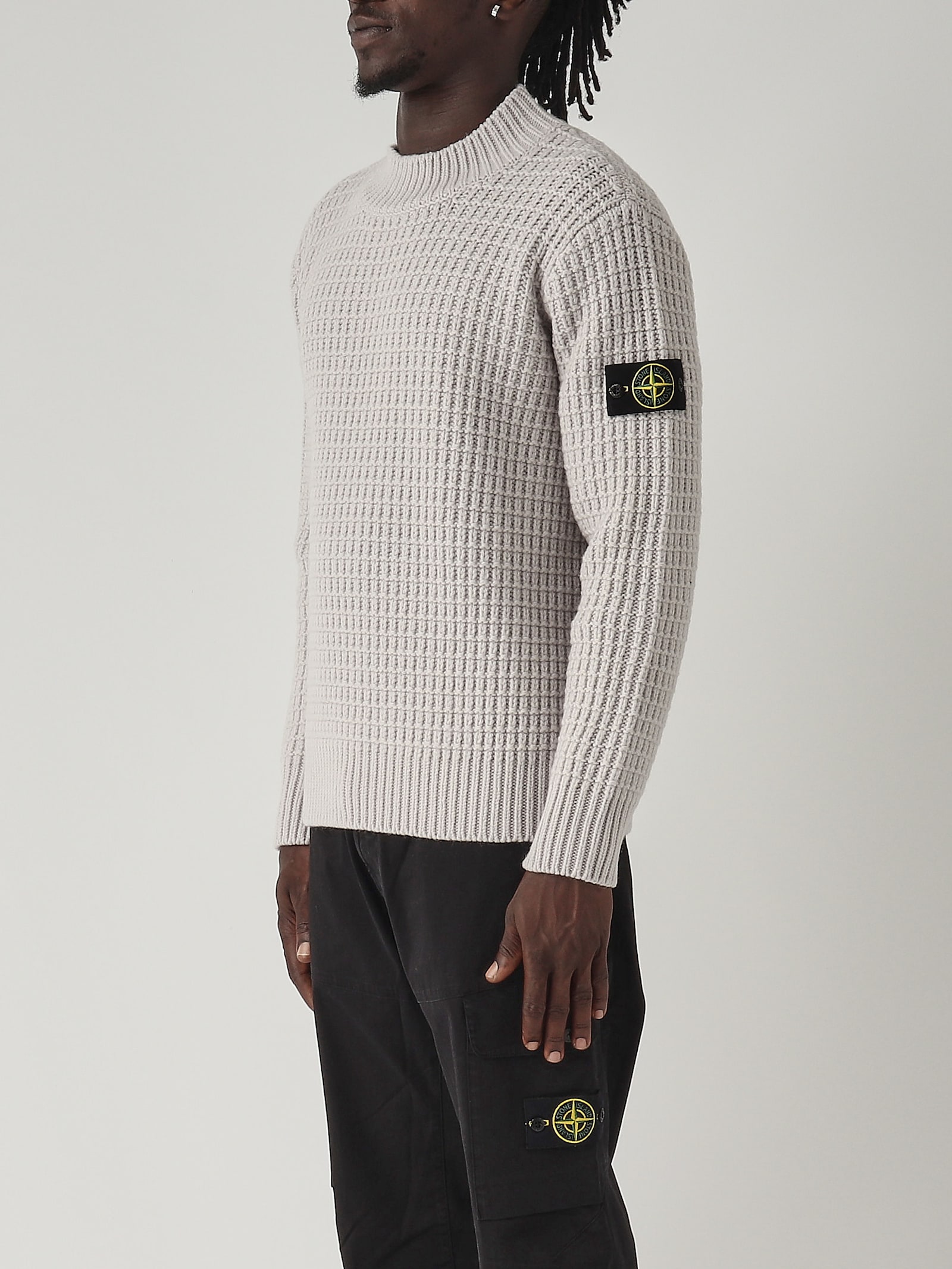 Shop Stone Island Maglia Sweater In Grigio