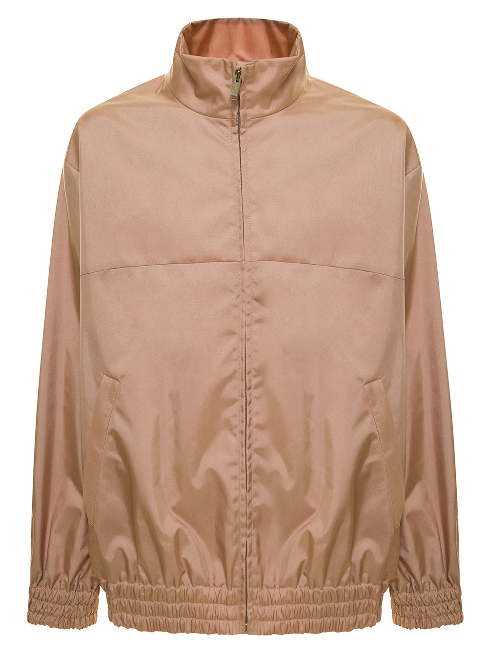 VALENTINO BEIGE DROP-SHOULDER LIGHTWEIGHT JACKET IN POLYESTER MAN