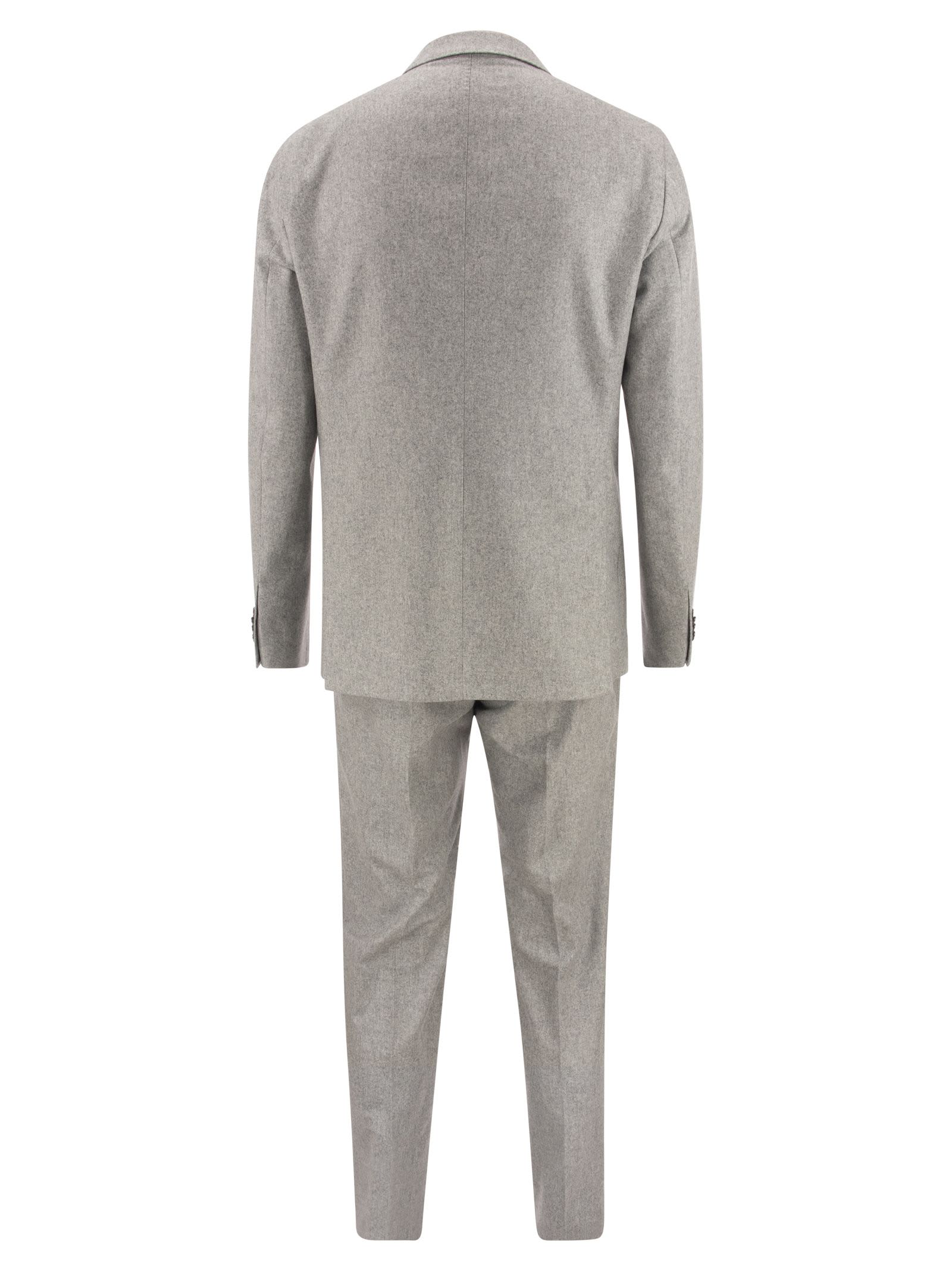 Shop Tagliatore Virgin Wool Suit In Light Grey