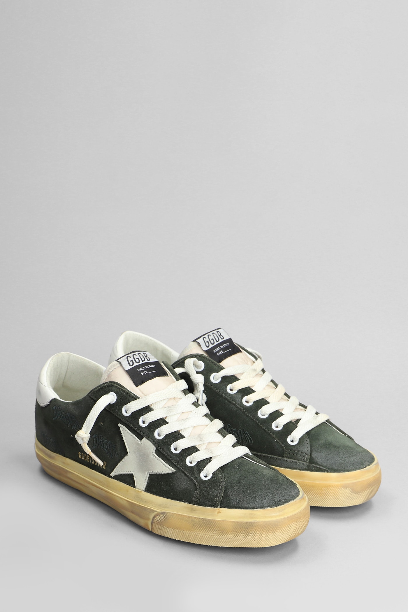 Shop Golden Goose Superstar Sneakers In Green Suede