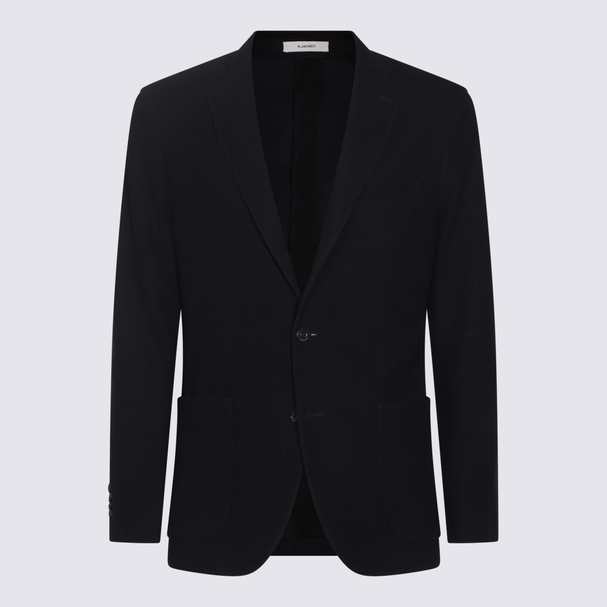 Shop Boglioli Navy Blue Wool Blazer