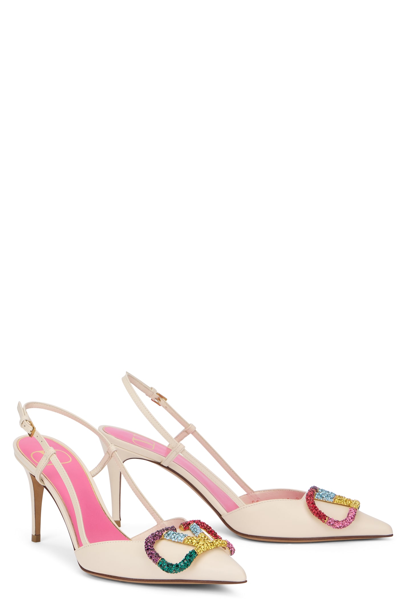 Valentino Slingback In Leather In Multi