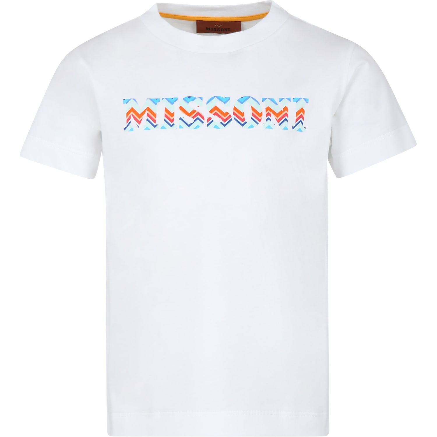 Shop Missoni White T-shirt For Girl With Logo