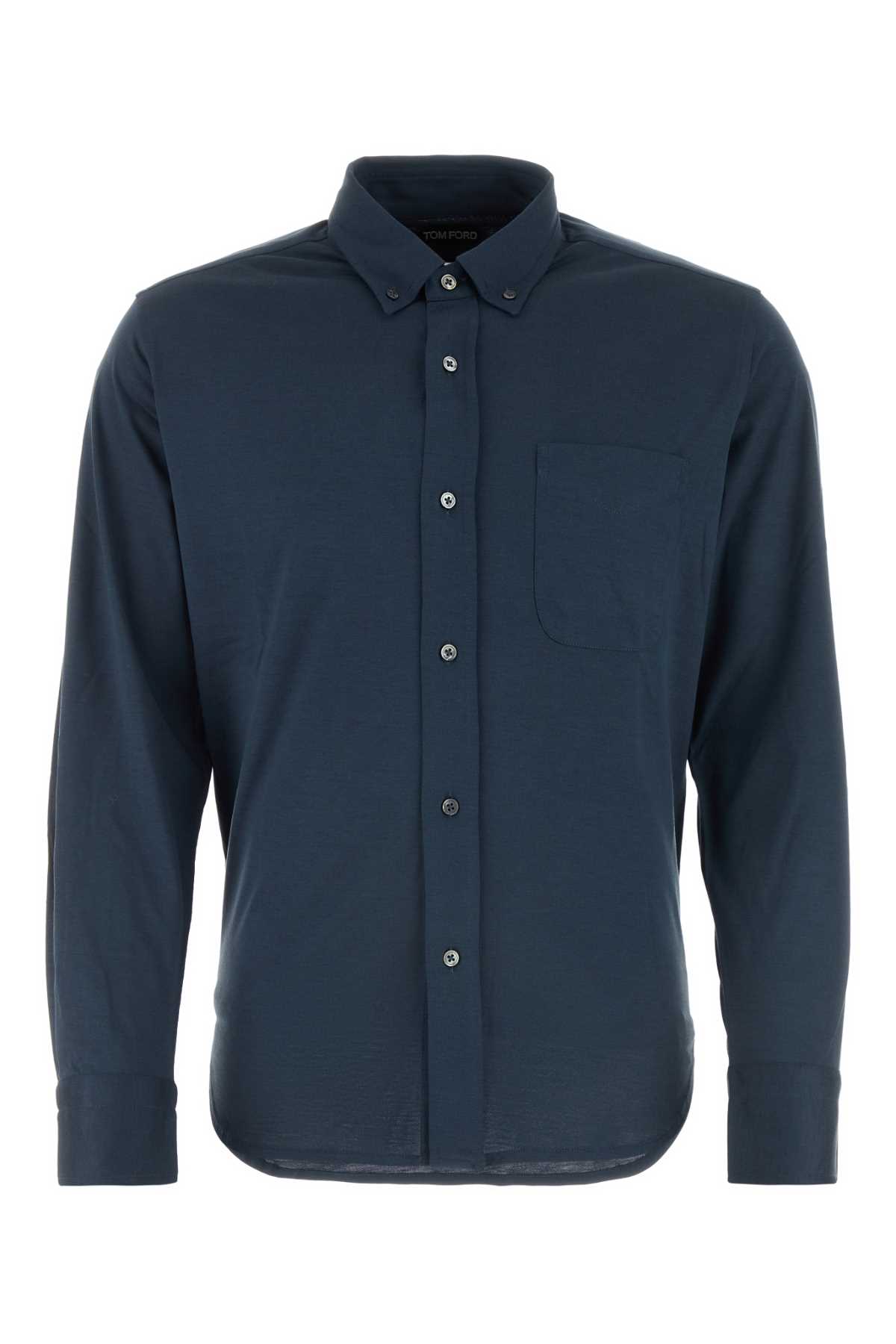 Shop Tom Ford Blue Silk Blend Shirt In Royalblue