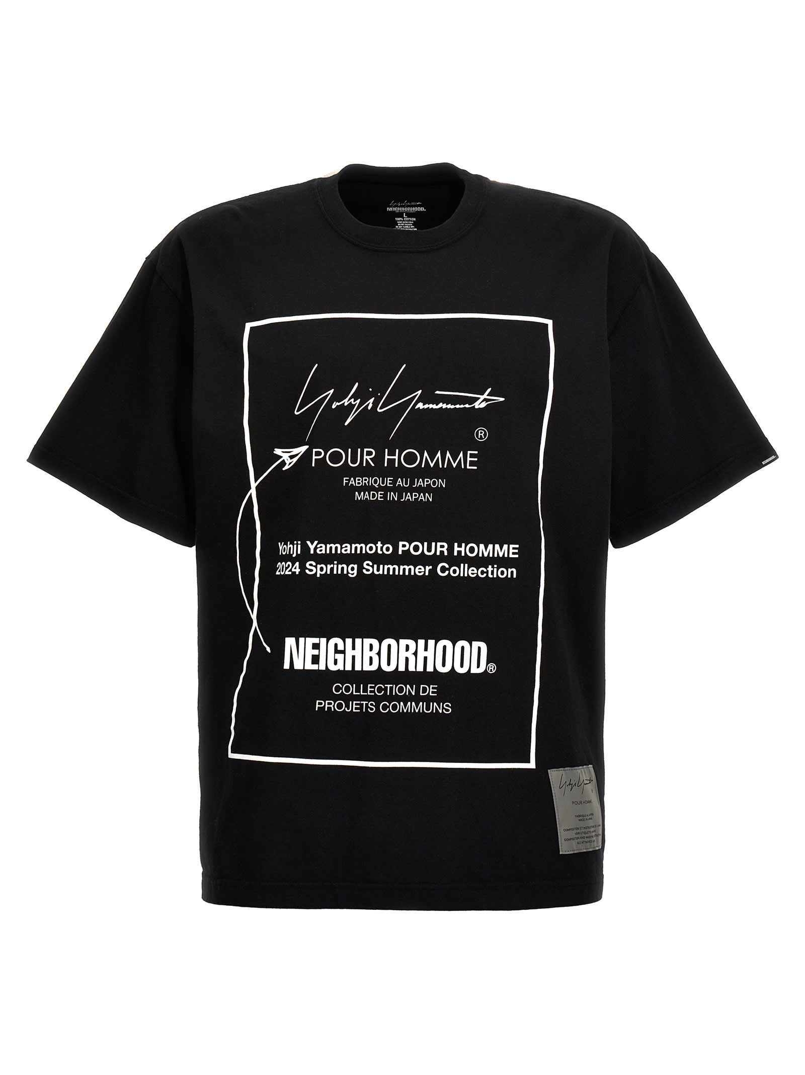 Shop Yohji Yamamoto Neighborhood T-shirt In White/black
