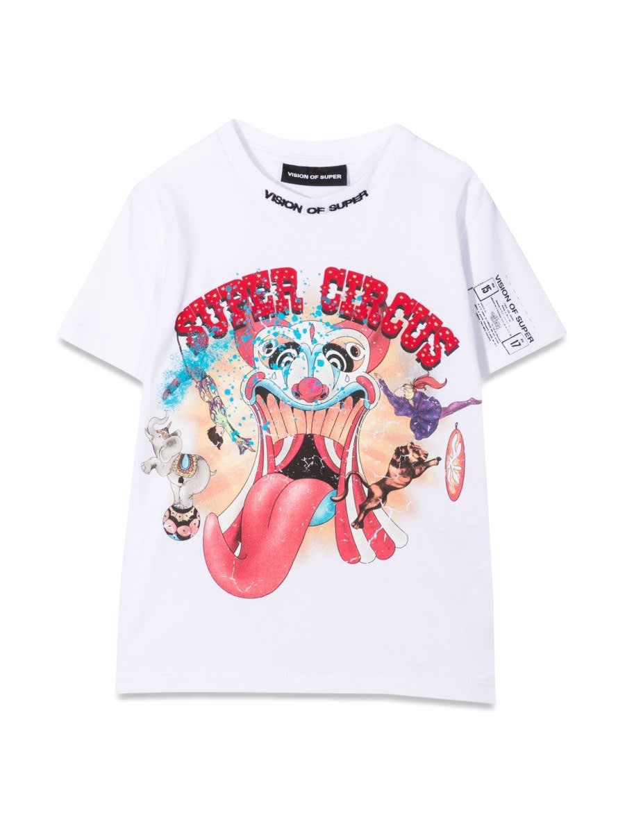 Shop Vision Of Super White Kids T-shirt With Tongue Print