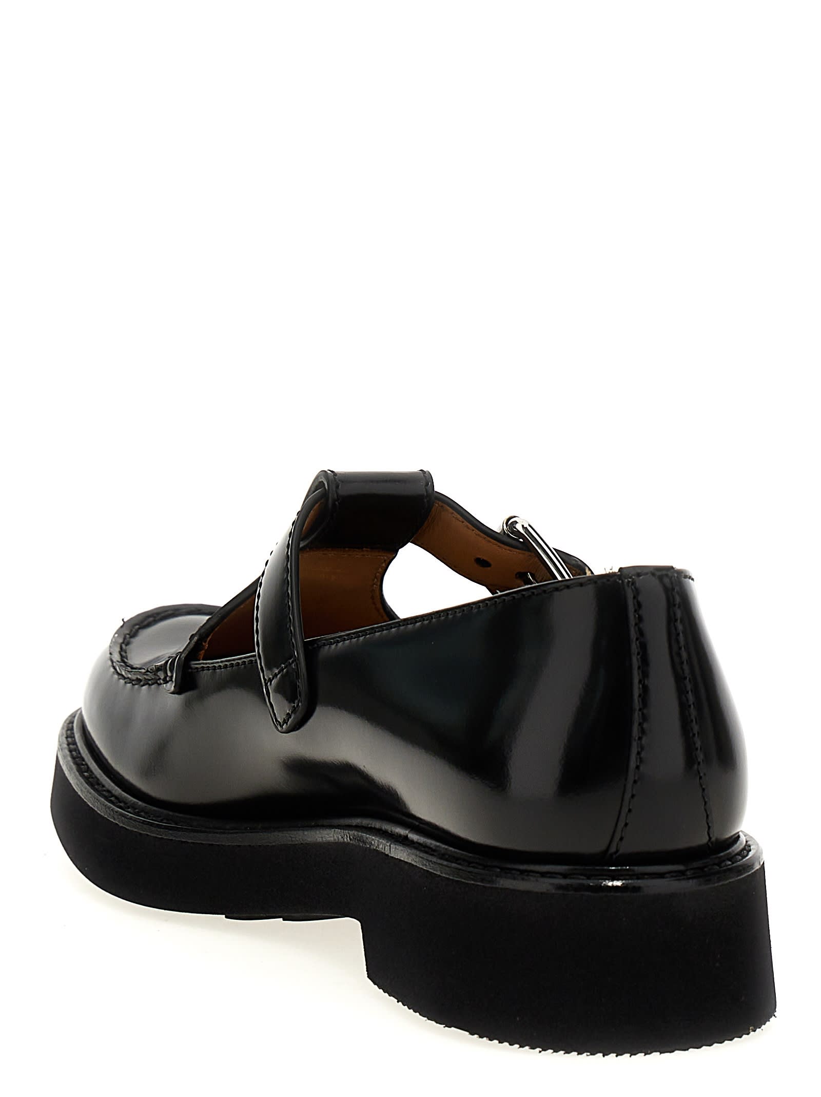 Church's Black Leather Nadine Mock Strap Shoes In Black