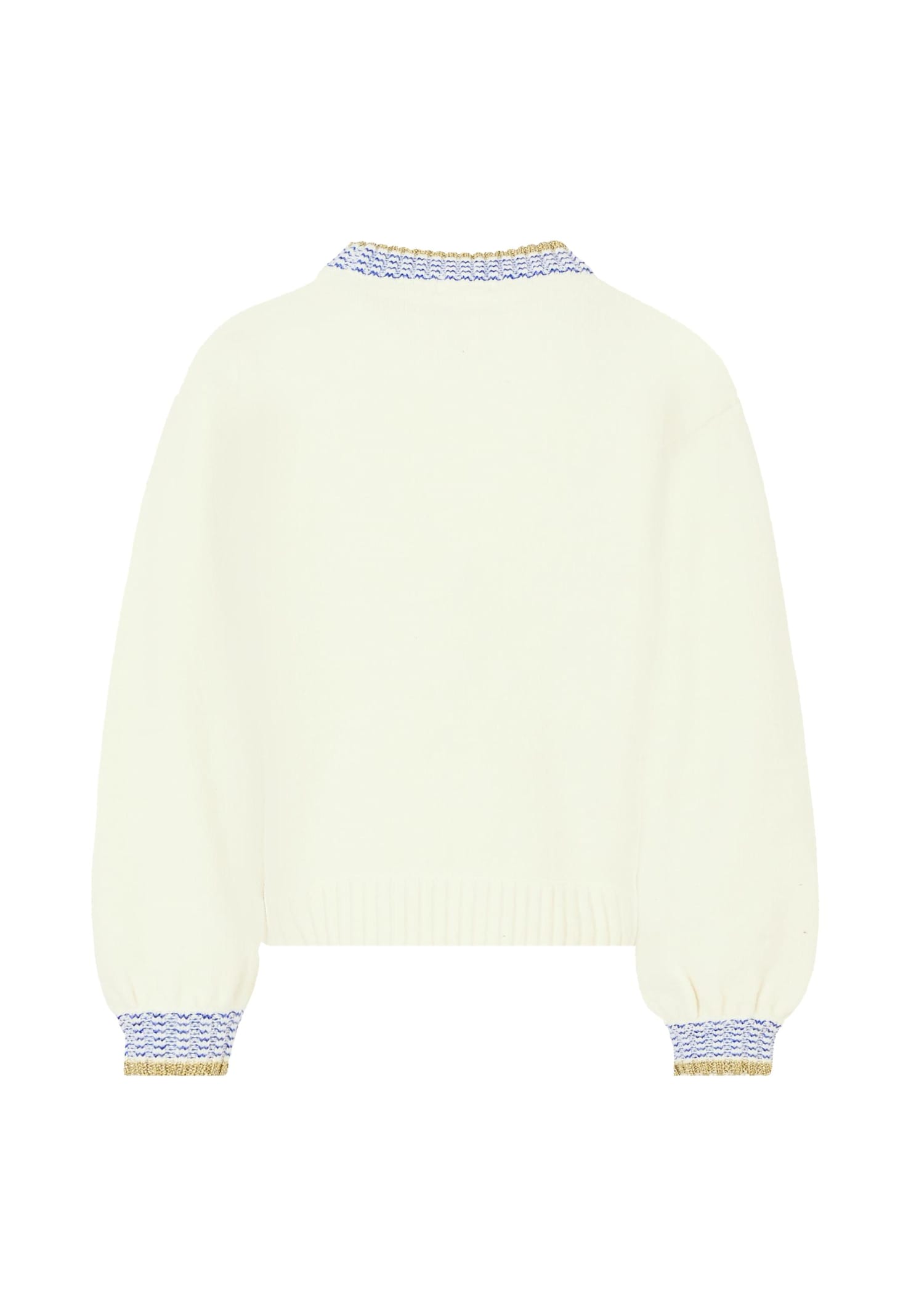 Billieblush Ivory Sweater For Girl With Logo In White