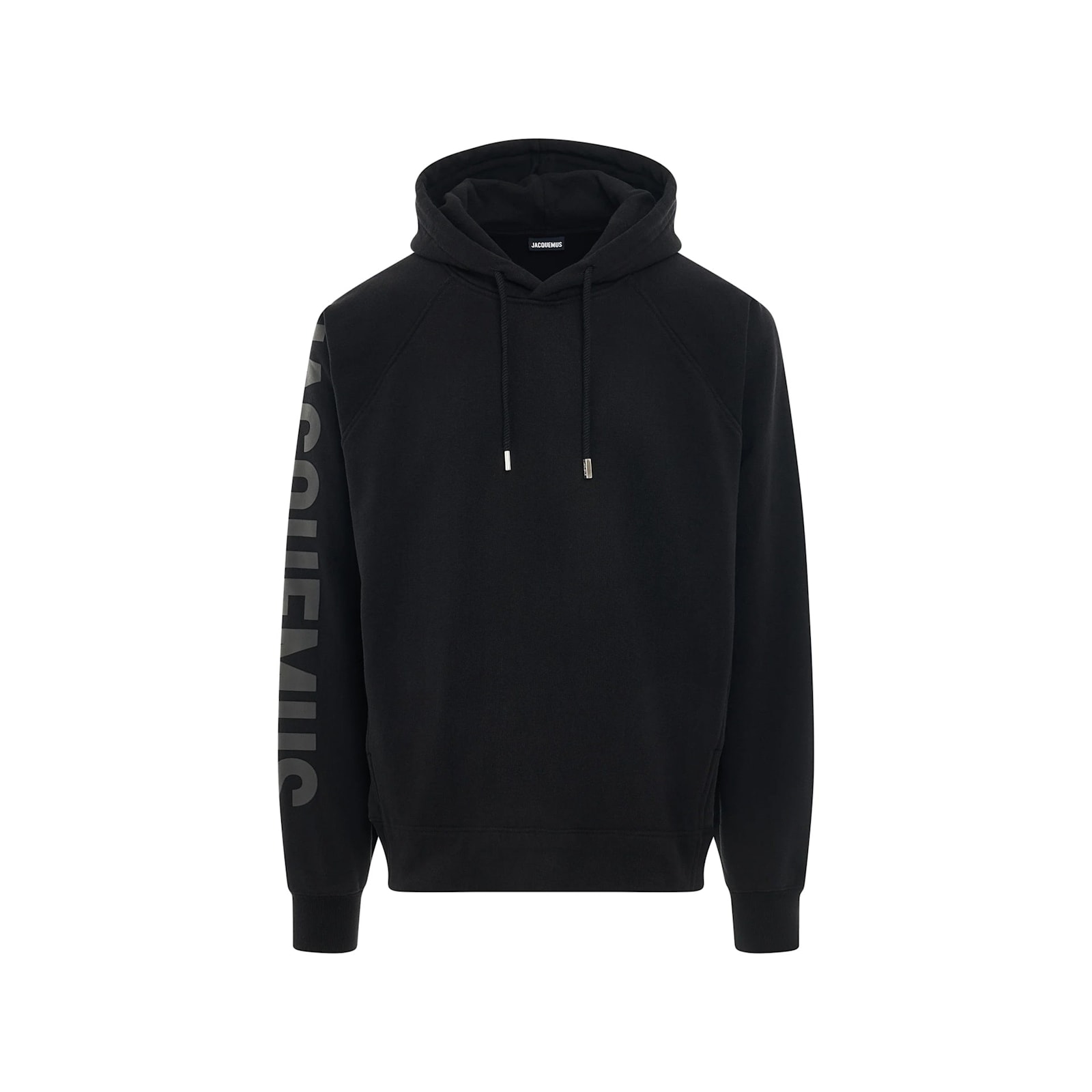 Shop Jacquemus Typo Logo Hoodie Sweatshirt In Black