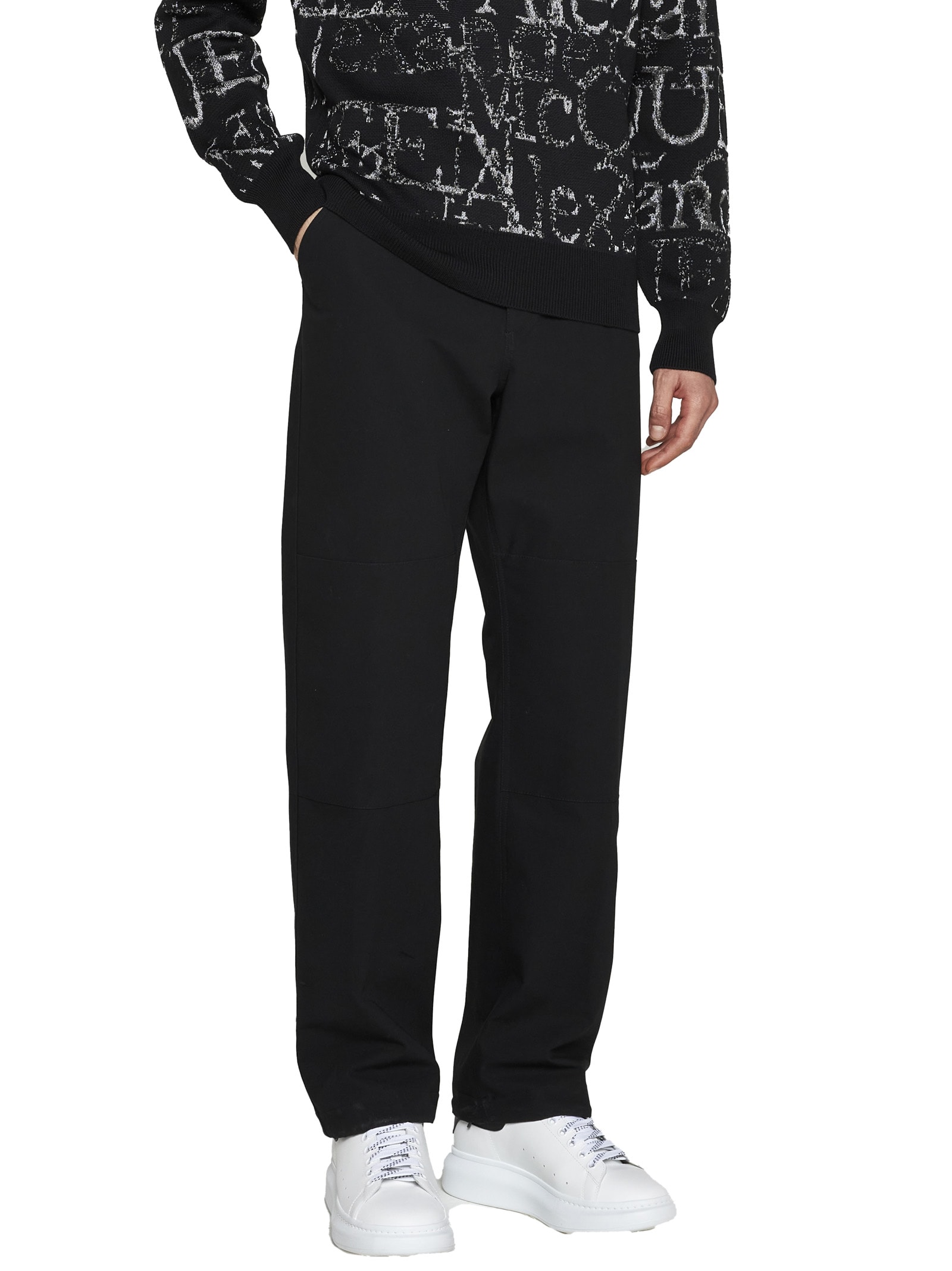 Alexander Mcqueen Organic Cotton Trousers In Black