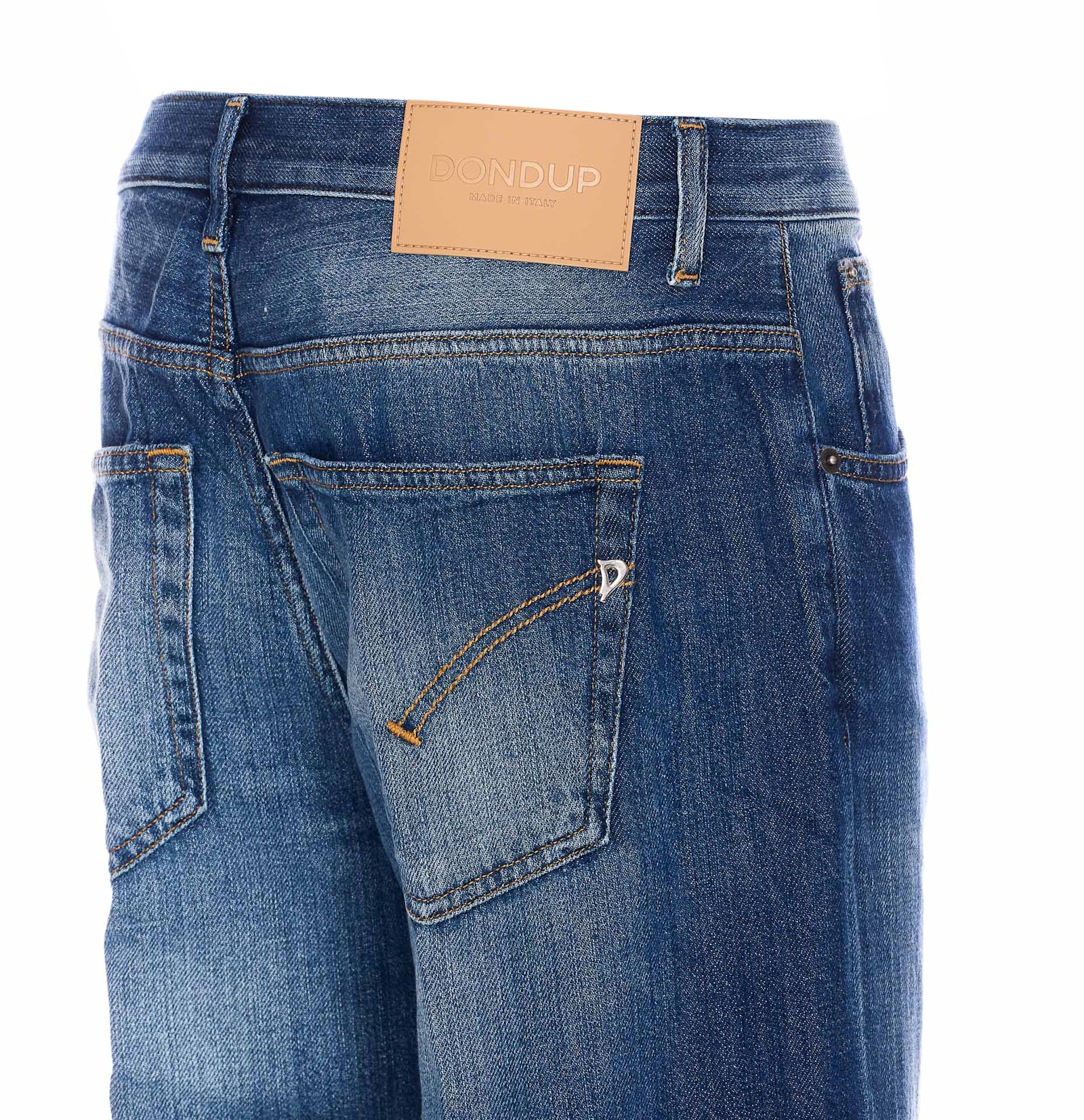 Dondup Regular Fit Faded Effect Trousers In Blue