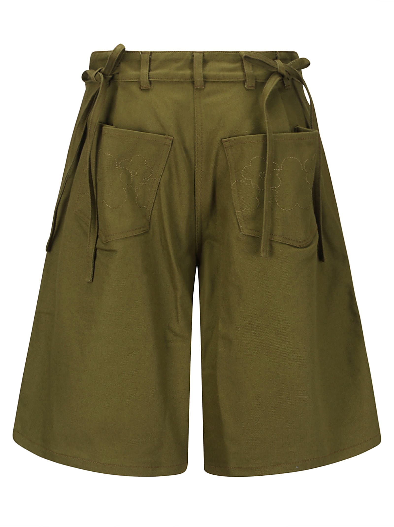 Cecilie Bahnsen Annika Shorts Denim In Olive Green