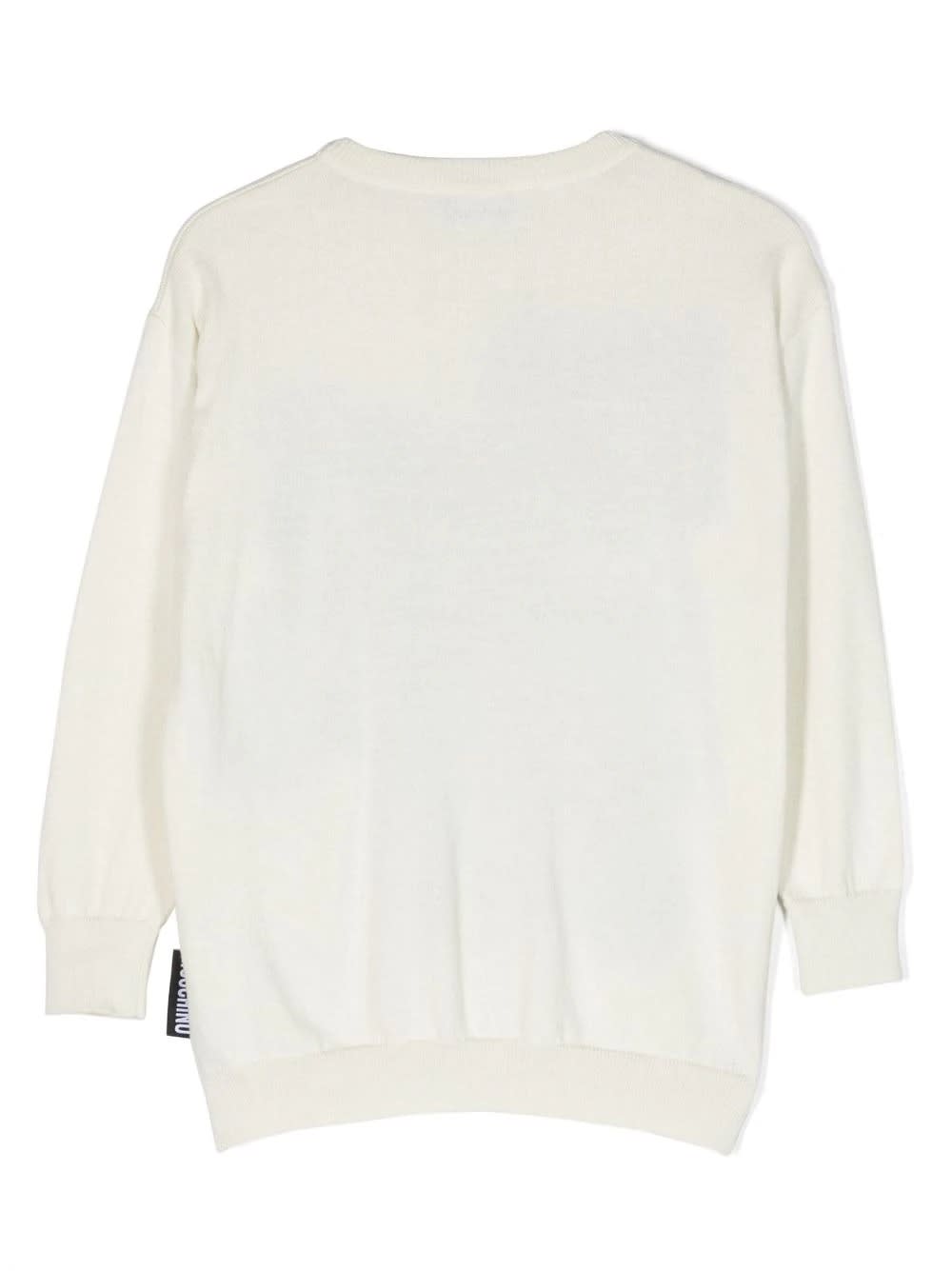 Shop Moschino White Teddy Friends Sweater In Cloud