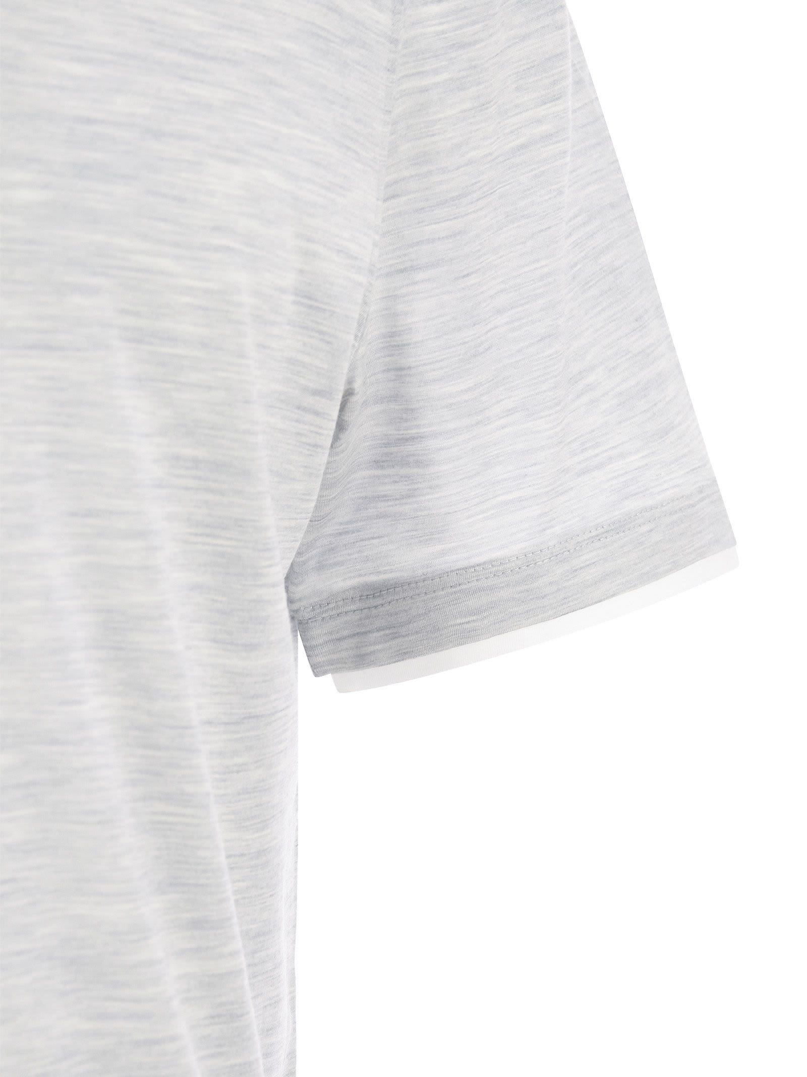 Shop Brunello Cucinelli Slim Fit Crew-neck T-shirt In Lightweight Cotton Jersey In Pearl