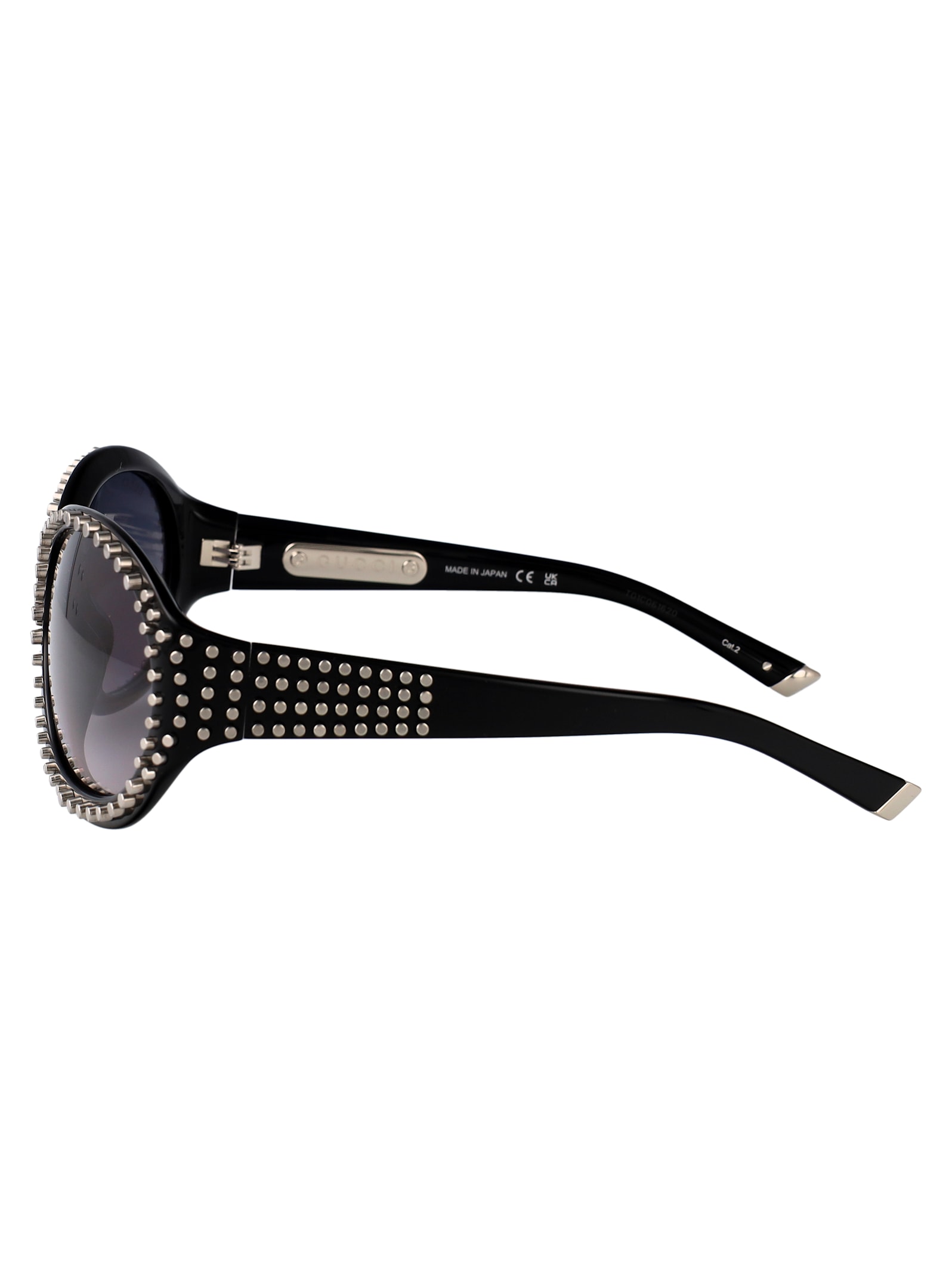 Gucci Black-black-grey Recycled Acetate Sunglasses In Black