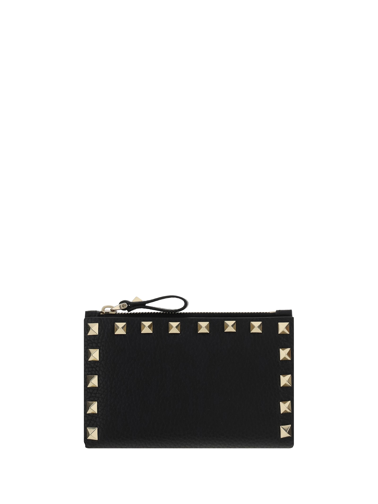 Valentino Rockstud Card Holder In Nero