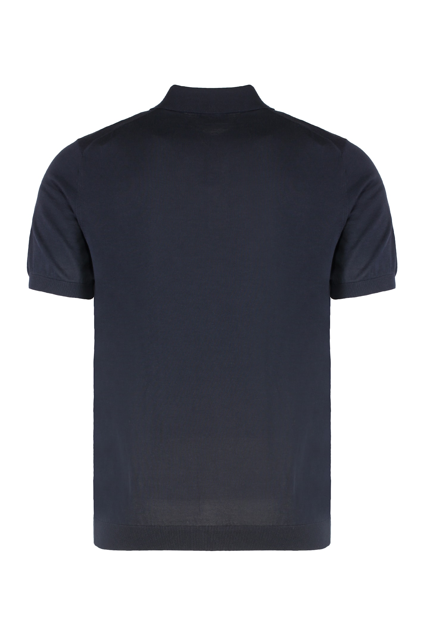 Drumohr Spread-collar Cotton Polo Shirt In Blue